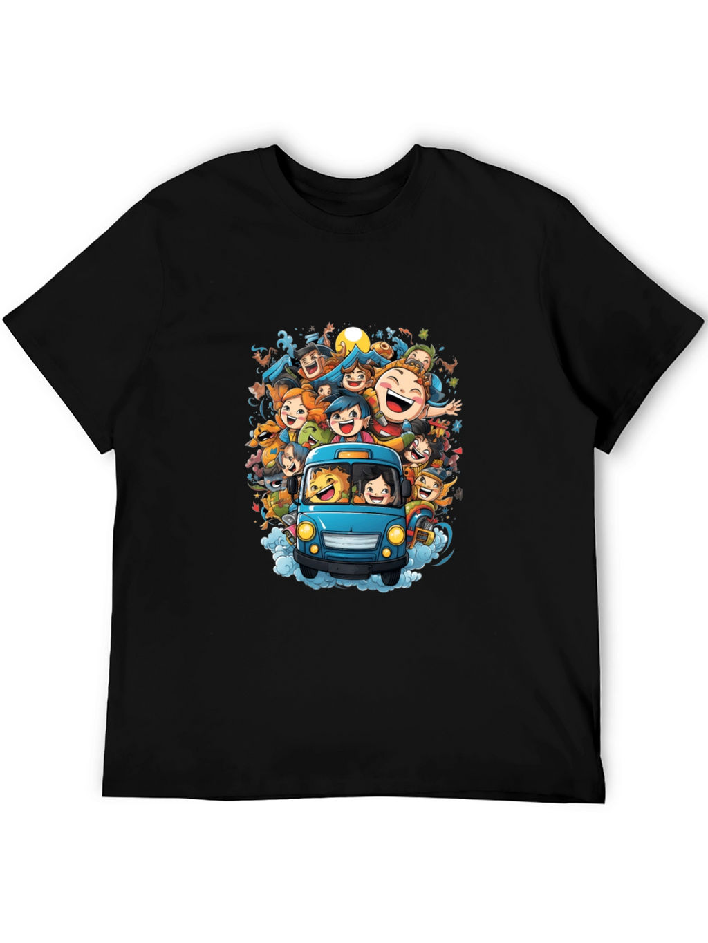 Cartoon Crowd Ride T-Shirt