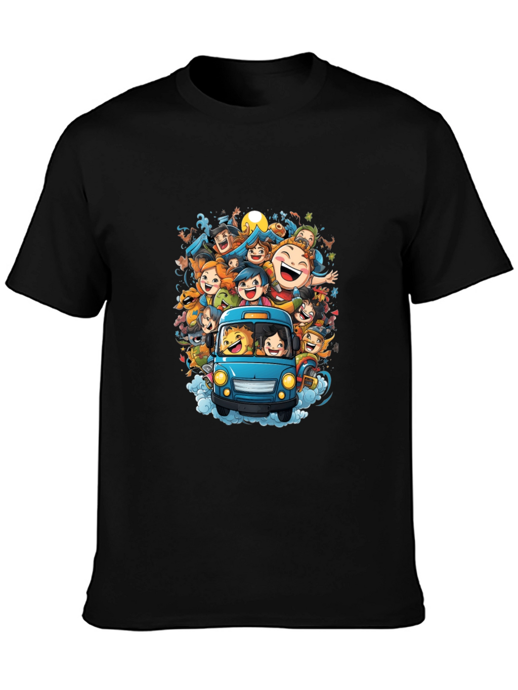 Cartoon Crowd Ride T-Shirt