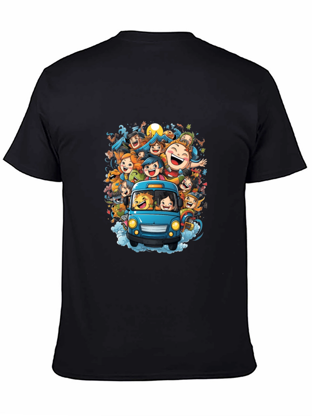 Cartoon Crowd Ride T-Shirt