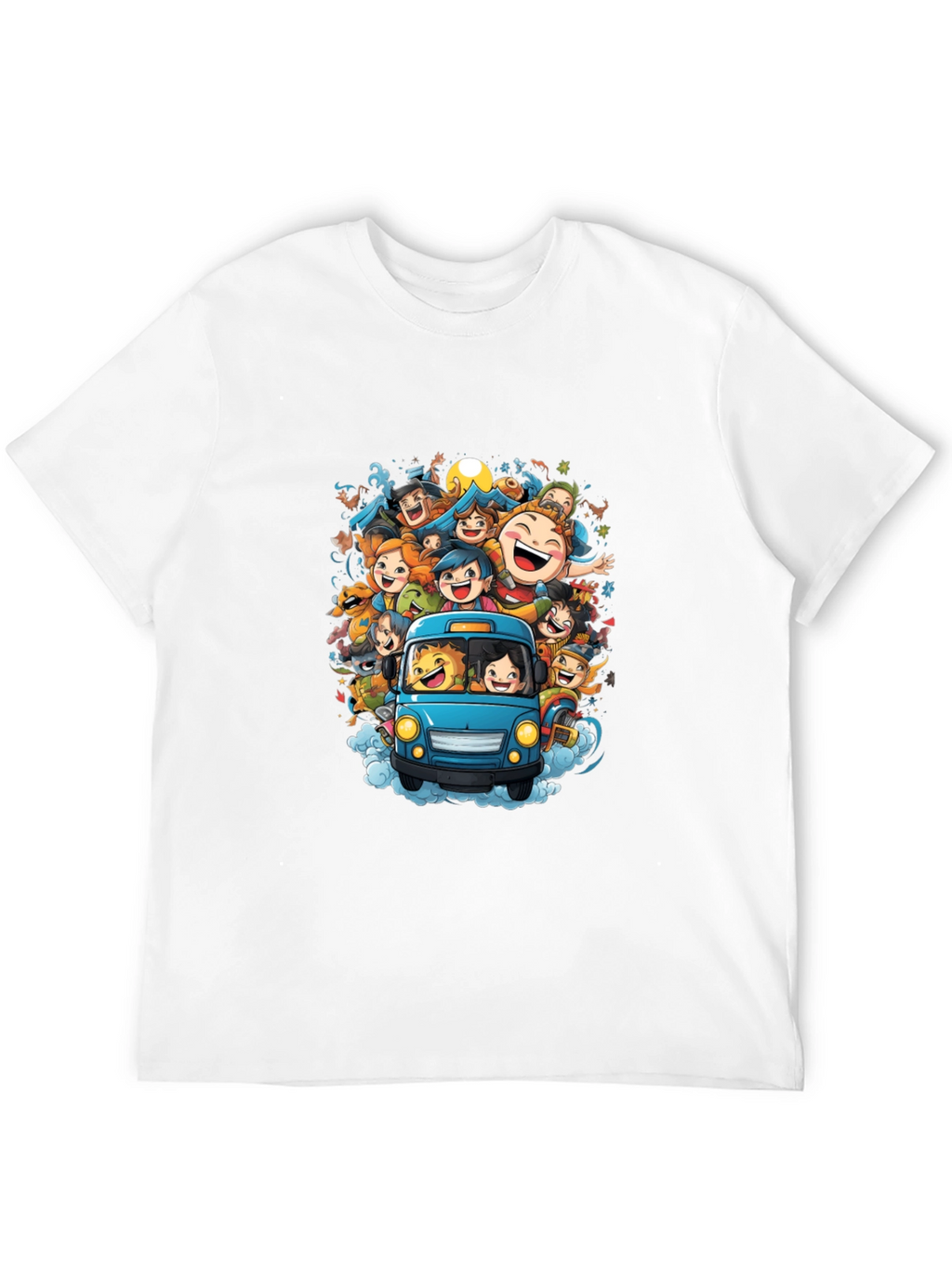 Cartoon Crowd Ride T-Shirt