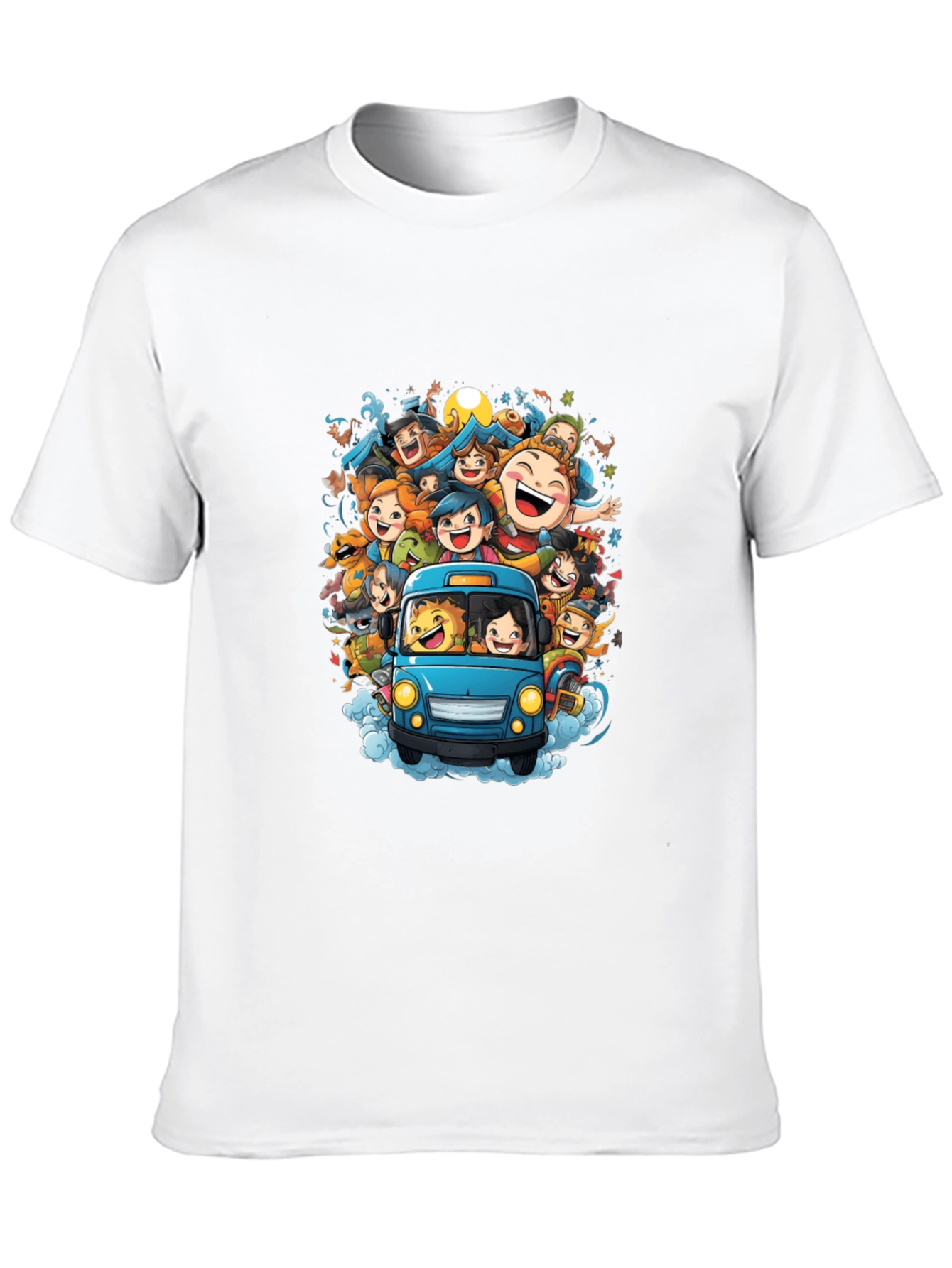 Cartoon Crowd Ride T-Shirt