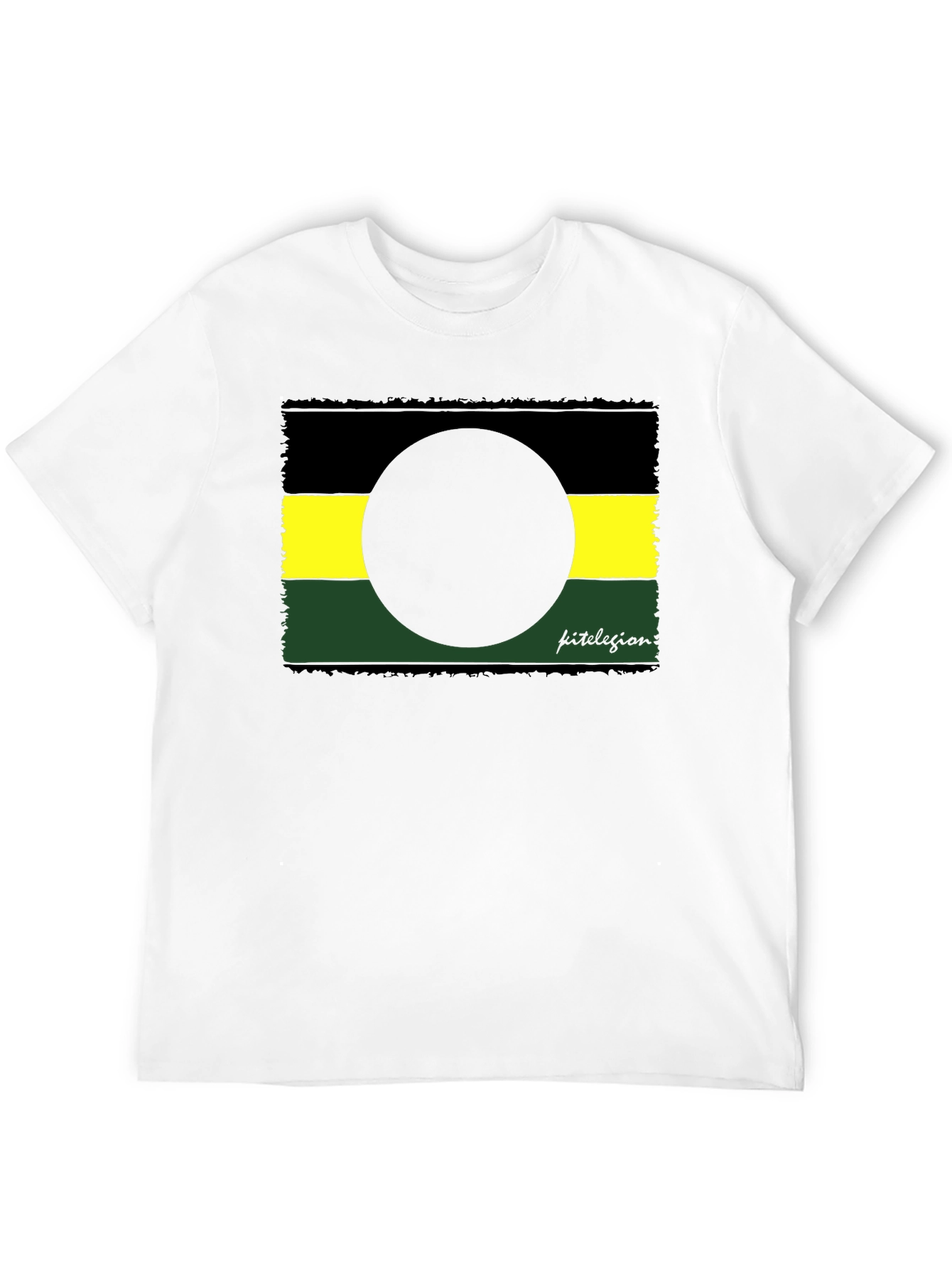 Abstract Graphic Tee - Black Yellow Green Design