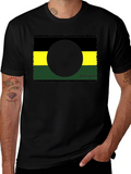 Abstract Graphic Tee - Black Yellow Green Design