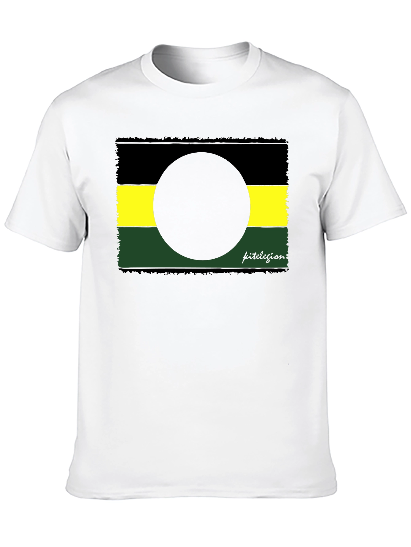 Abstract Graphic Tee - Black Yellow Green Design