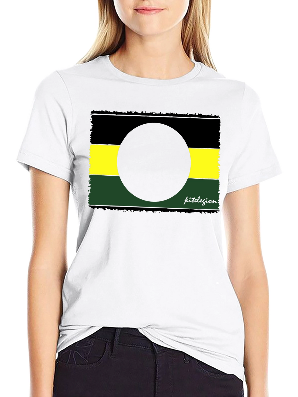 Abstract Graphic Tee - Black Yellow Green Design