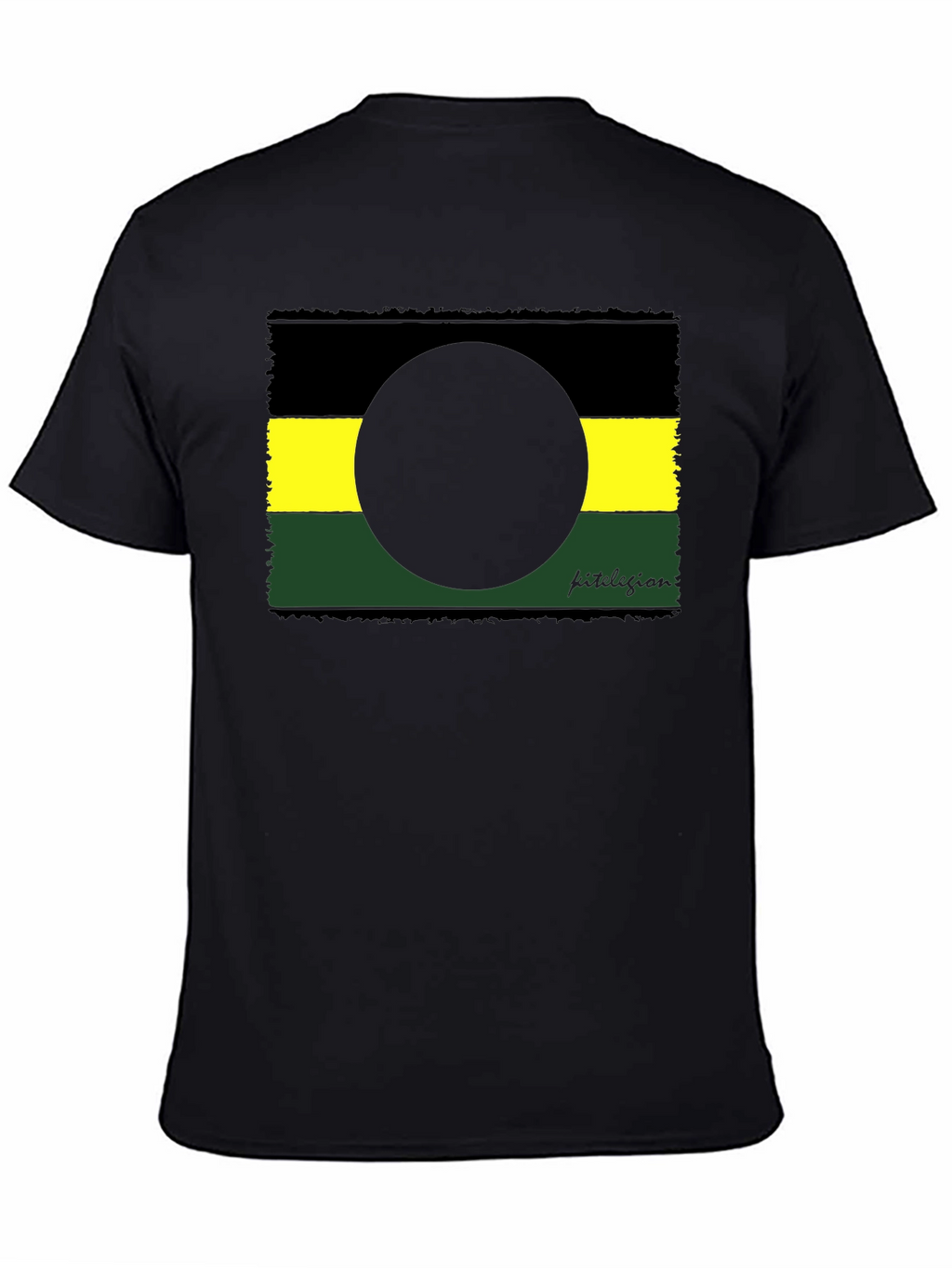 Abstract Graphic Tee - Black Yellow Green Design