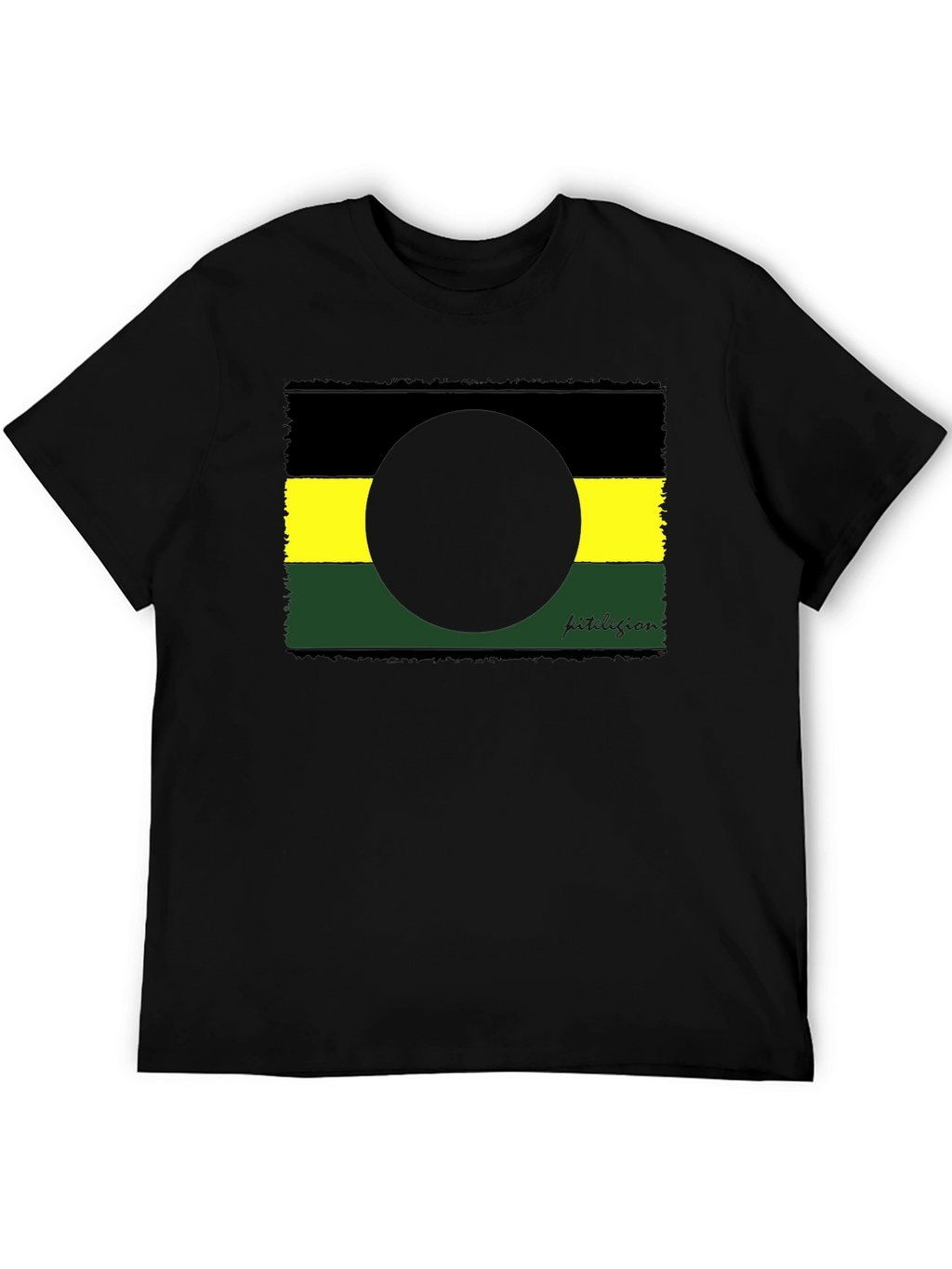 Abstract Graphic Tee - Black Yellow Green Design