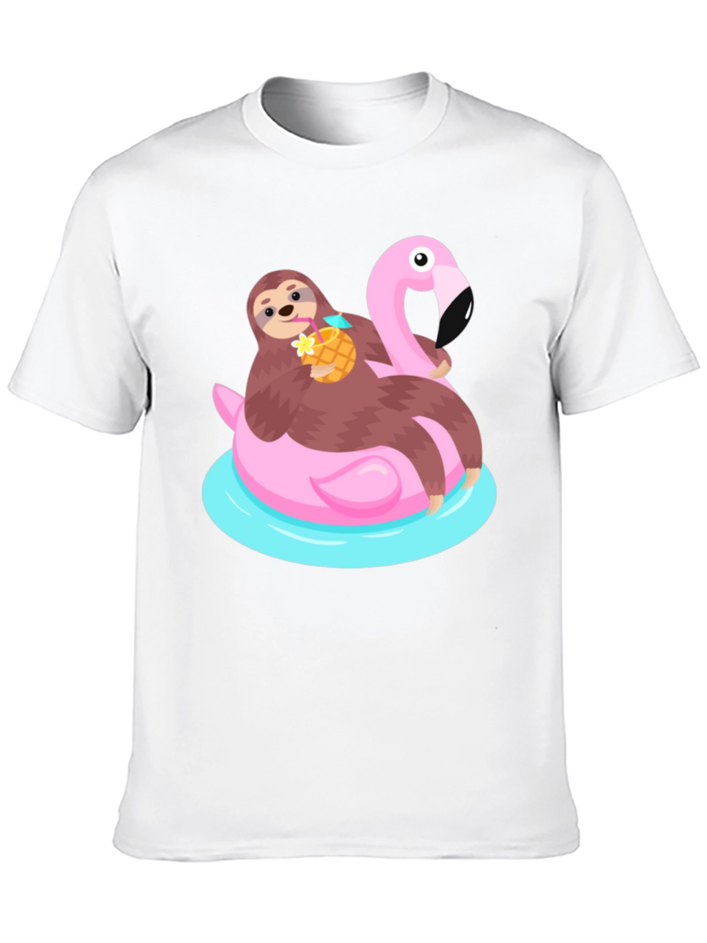 Sloth Flamingo Float T-Shirt - Relaxed Summer Vibes