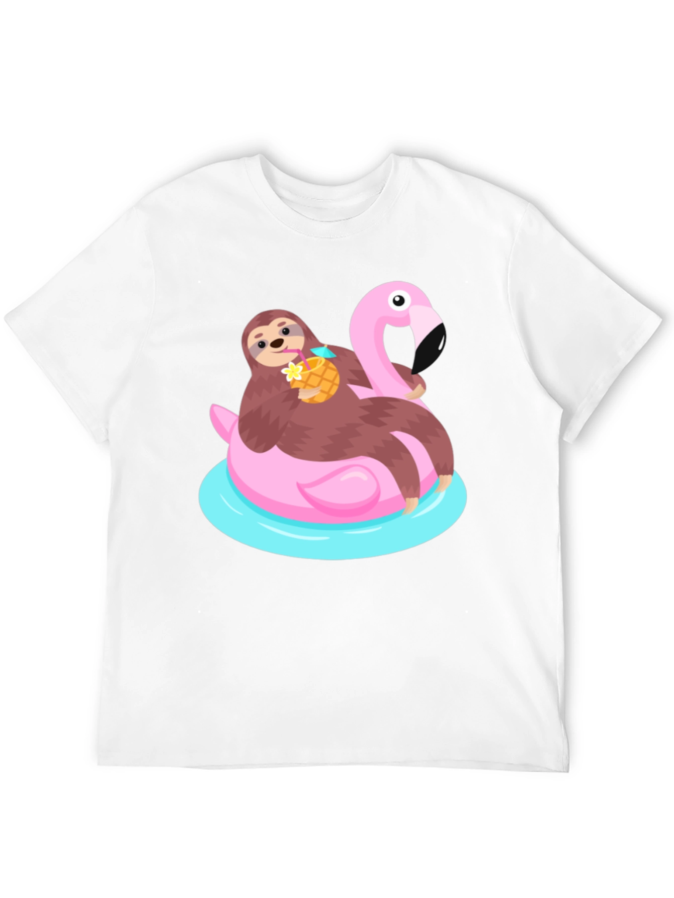 Sloth Flamingo Float T-Shirt - Relaxed Summer Vibes