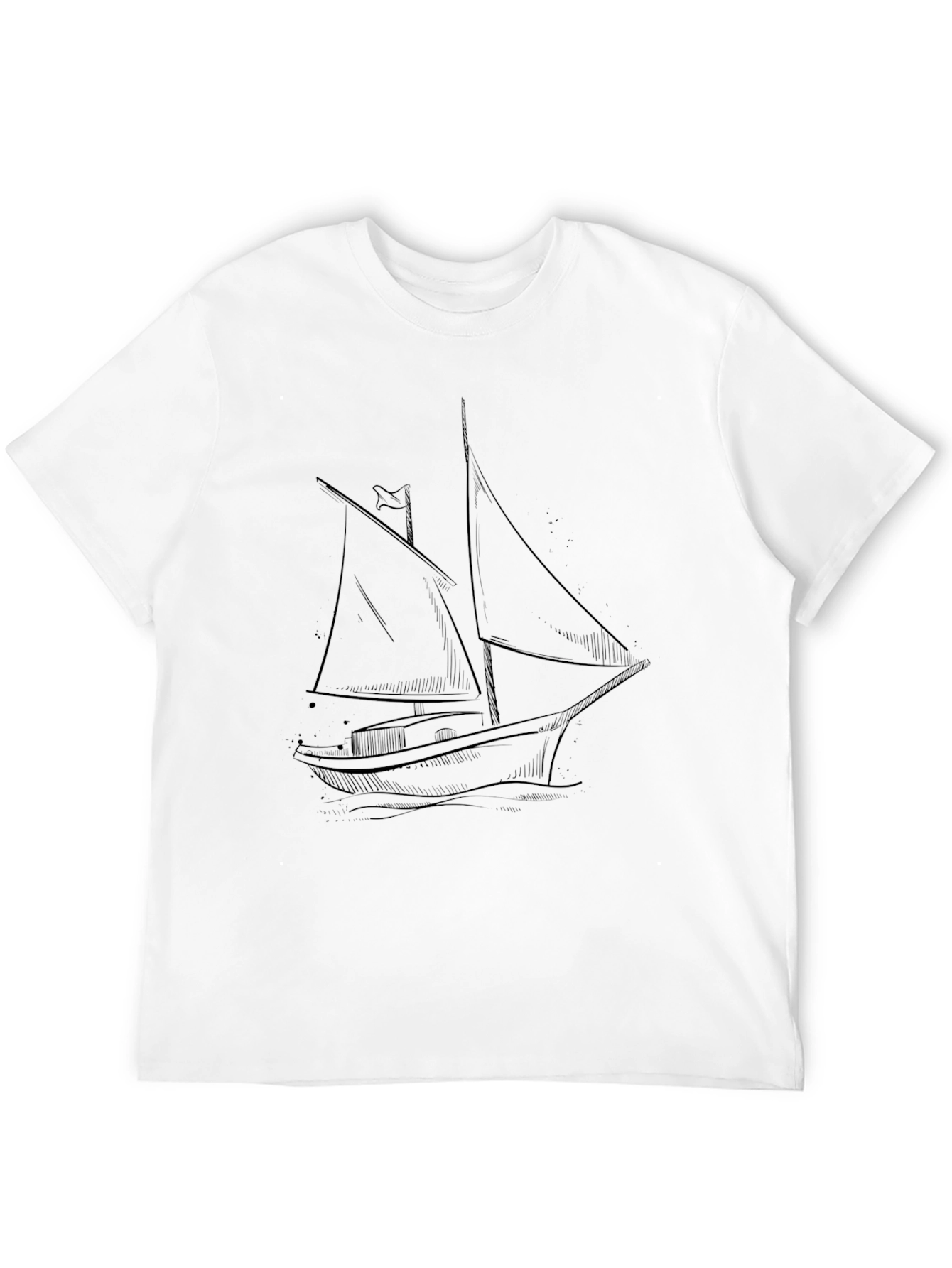 Nautical Sketch Tee - Classic Sailboat Design