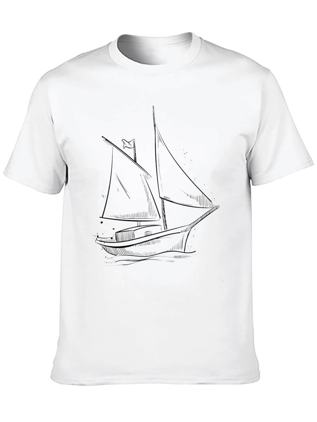 Nautical Sketch Tee - Classic Sailboat Design