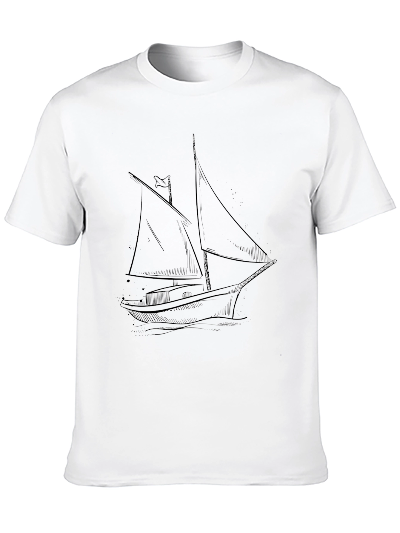Nautical Sketch Tee - Classic Sailboat Design