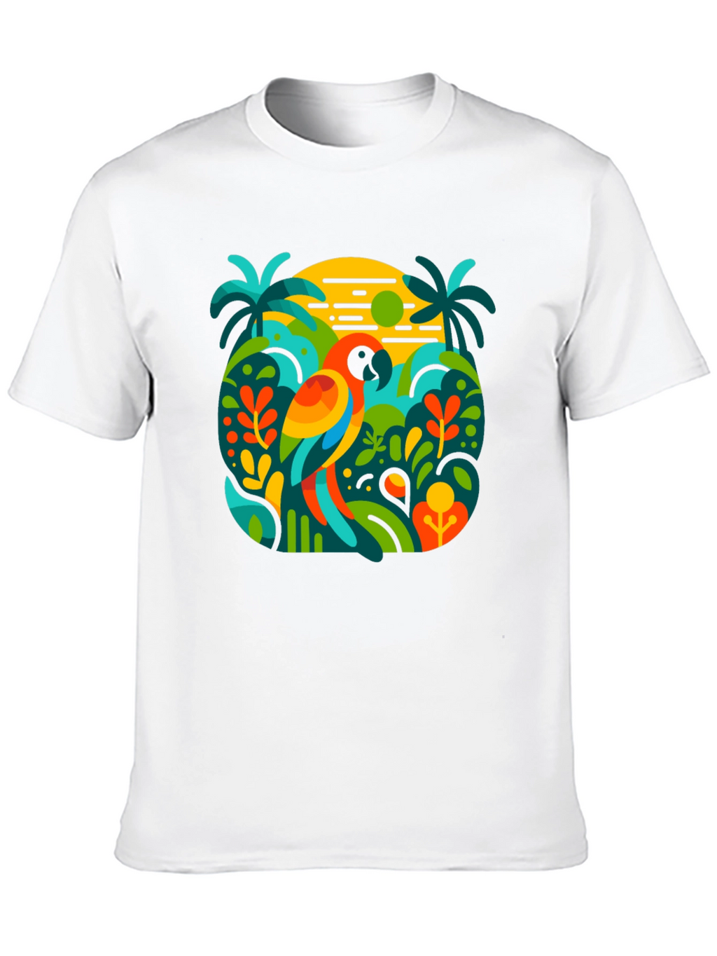 Tropical Parrot Graphic T-Shirt - Island Style