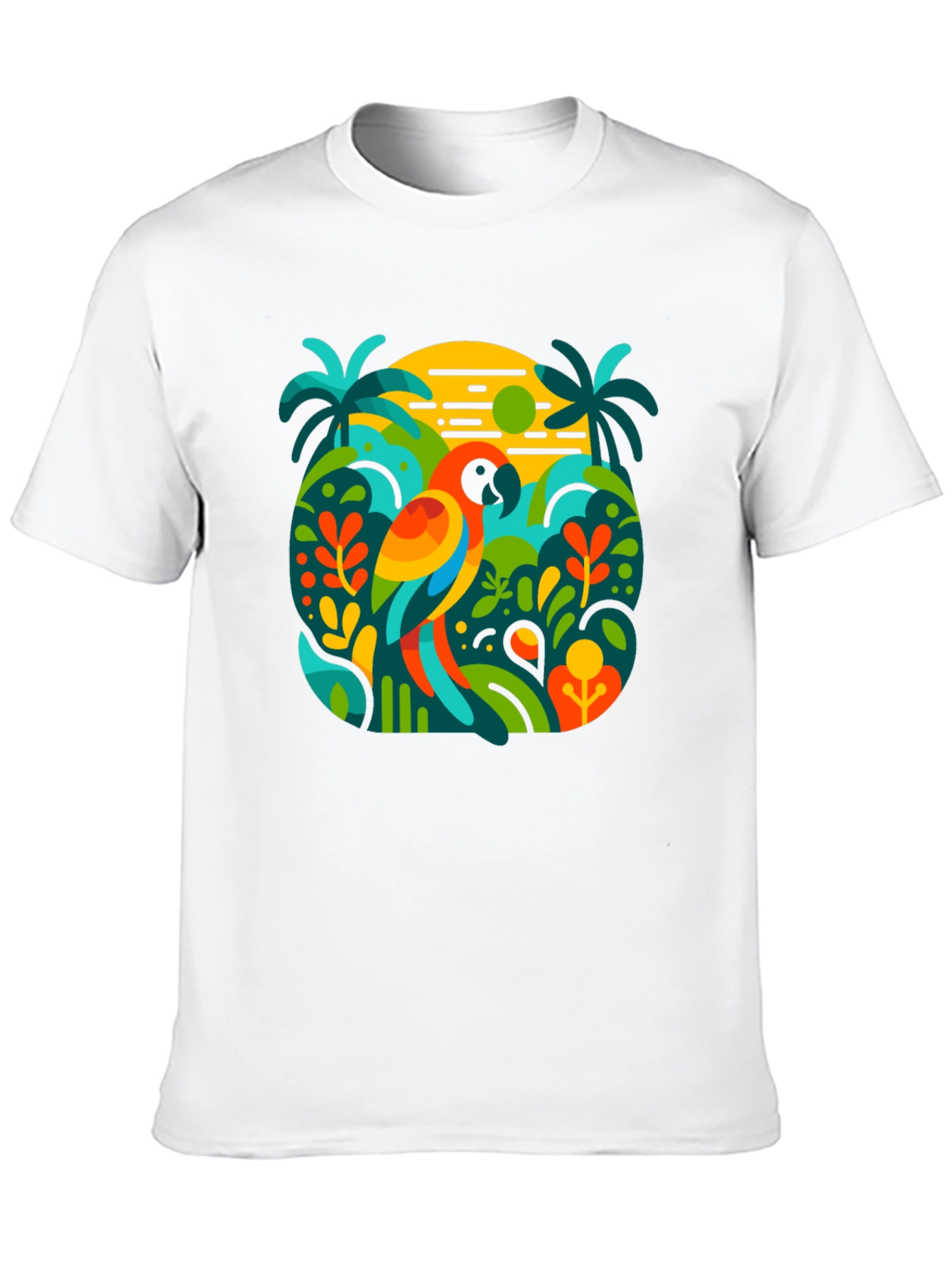 Tropical Parrot Graphic T-Shirt - Island Style