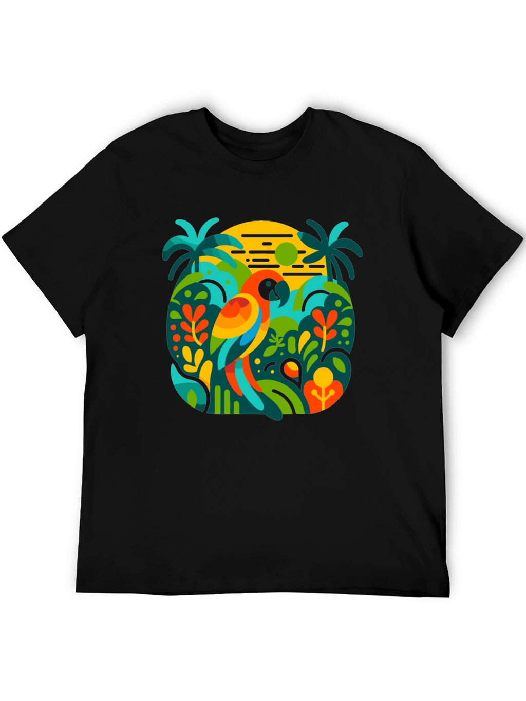 Tropical Parrot Graphic T-Shirt - Island Style