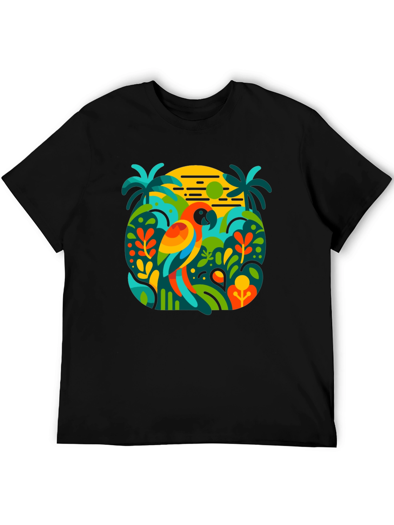 Tropical Parrot Graphic T-Shirt - Island Style
