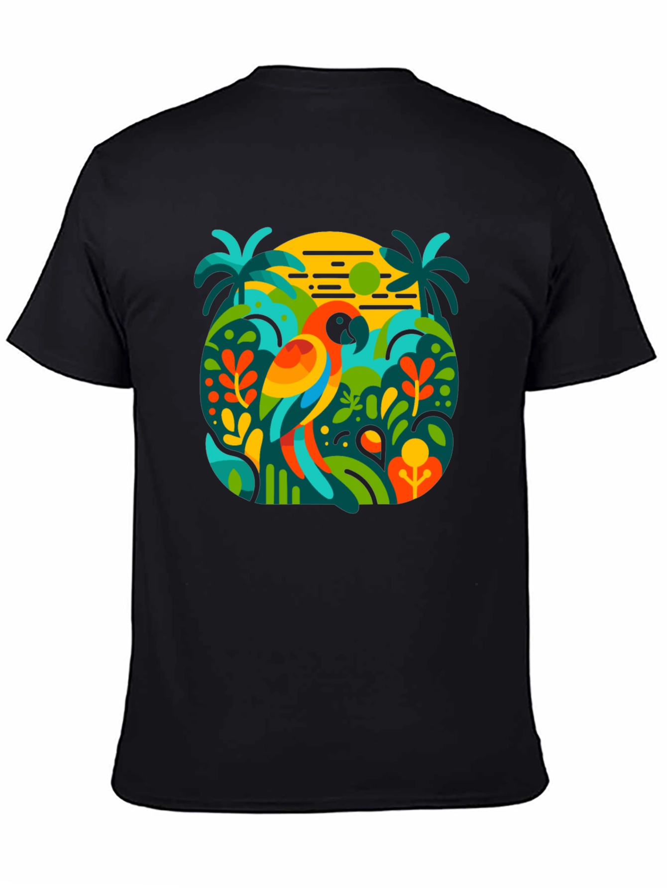 Tropical Parrot Graphic T-Shirt - Island Style