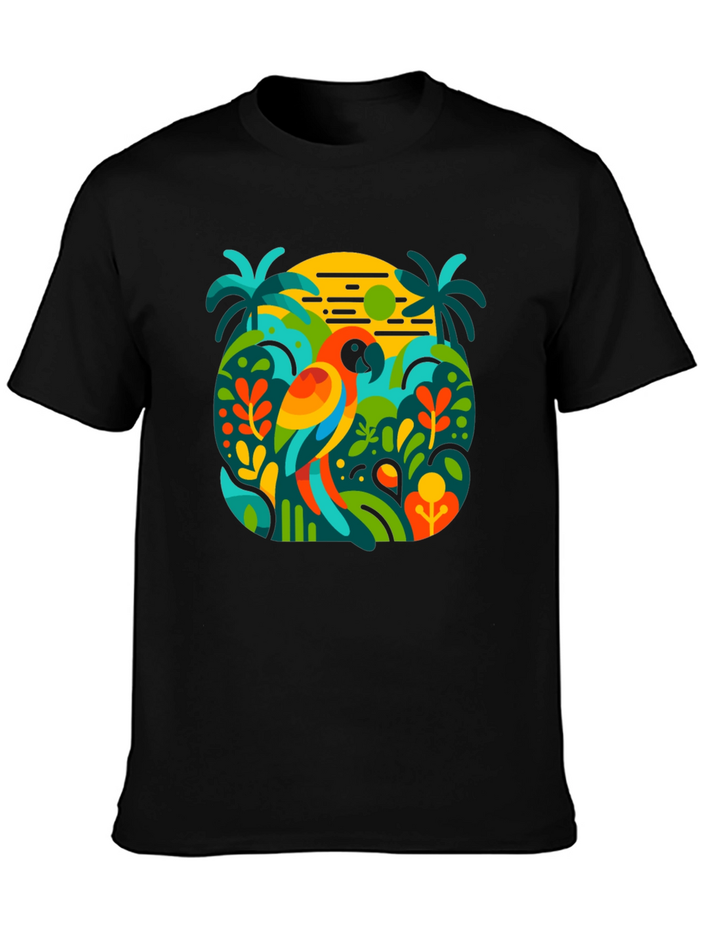 Tropical Parrot Graphic T-Shirt - Island Style