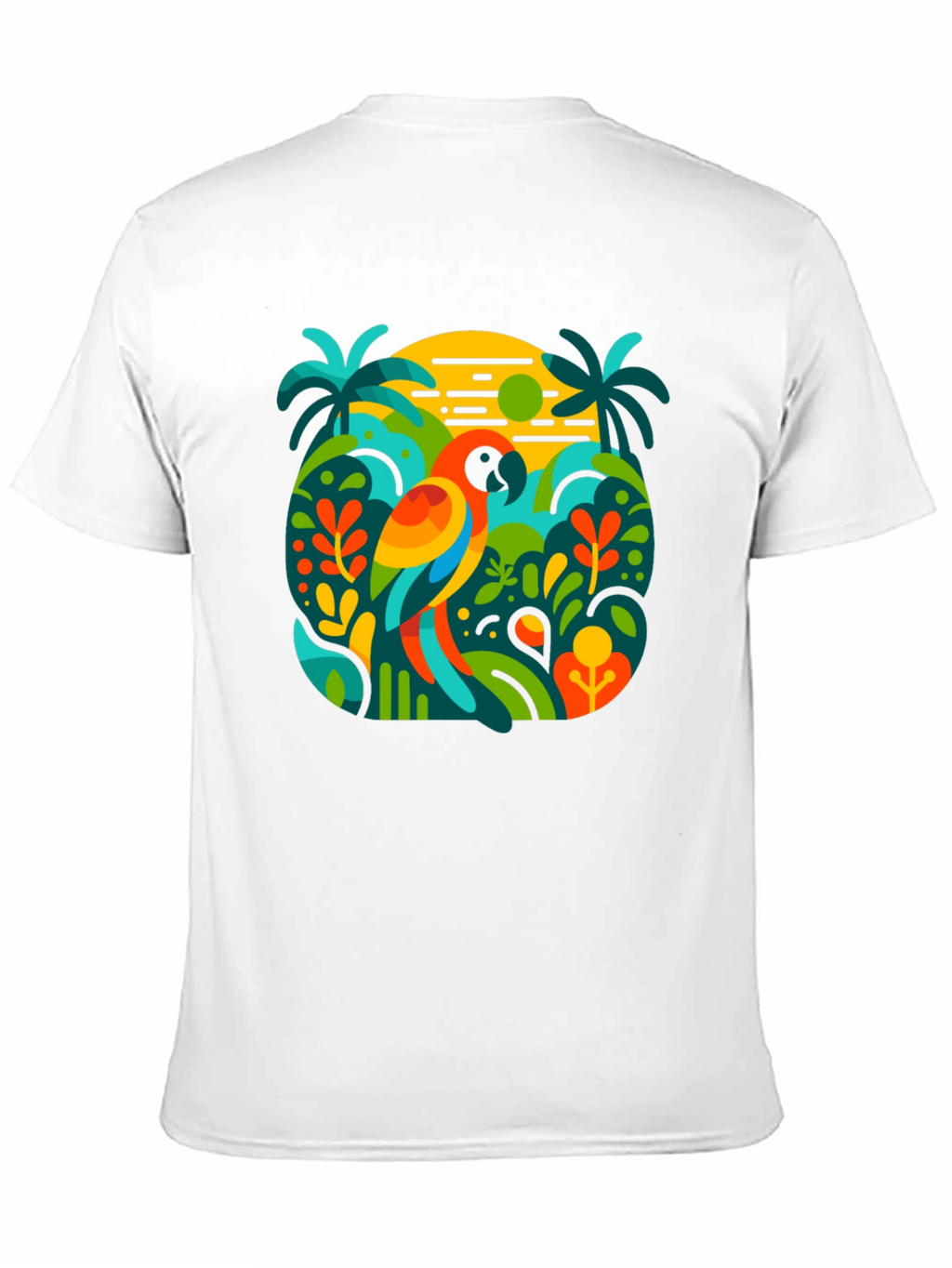 Tropical Parrot Graphic T-Shirt - Island Style