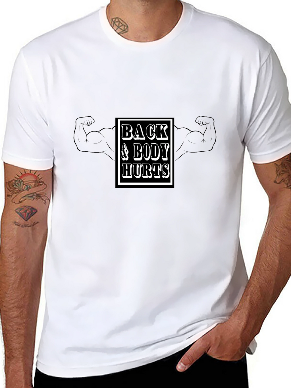 Back & Body Hurts Black T-Shirt