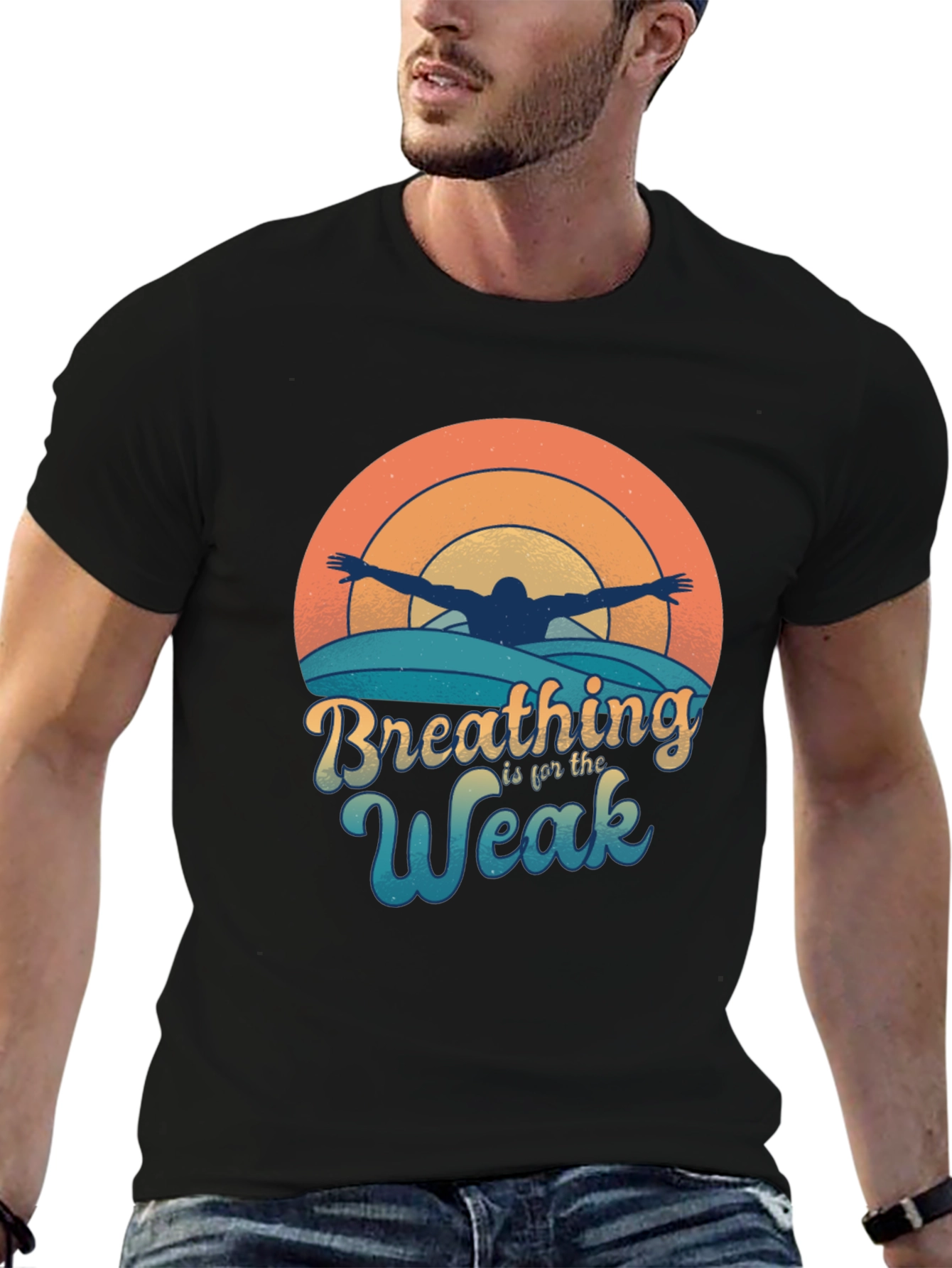 Breathing Is For The Weak Funny Swimmer T-Shirt