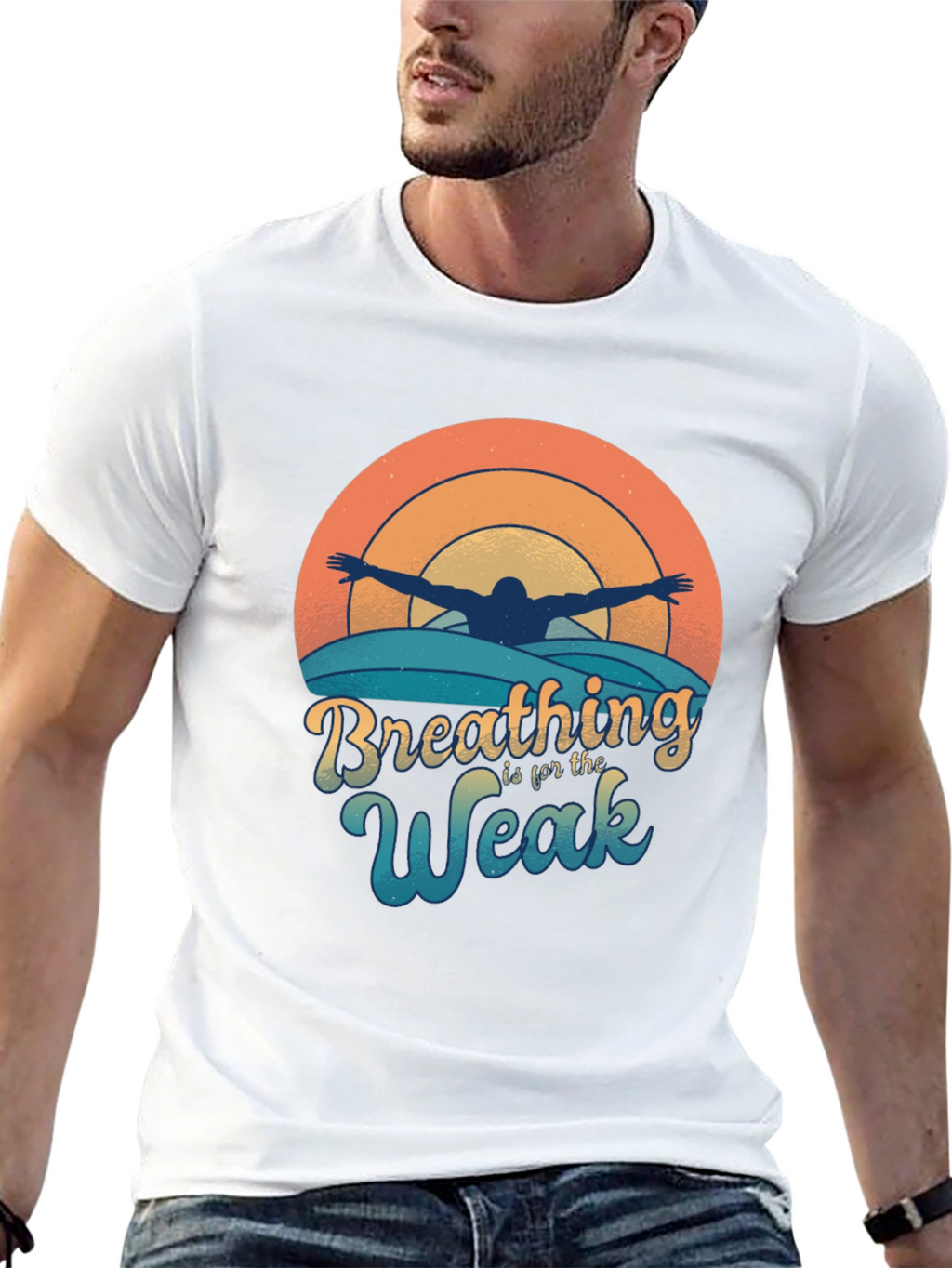 Breathing Is For The Weak Funny Swimmer T-Shirt