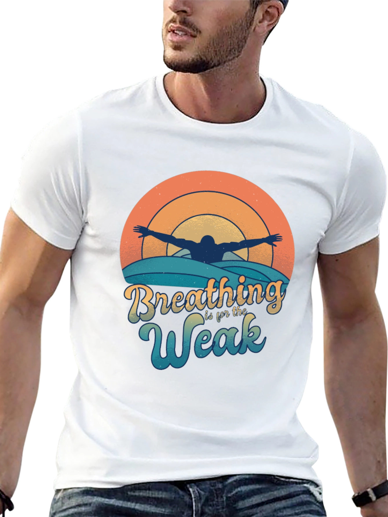 Breathing Is For The Weak Funny Swimmer T-Shirt