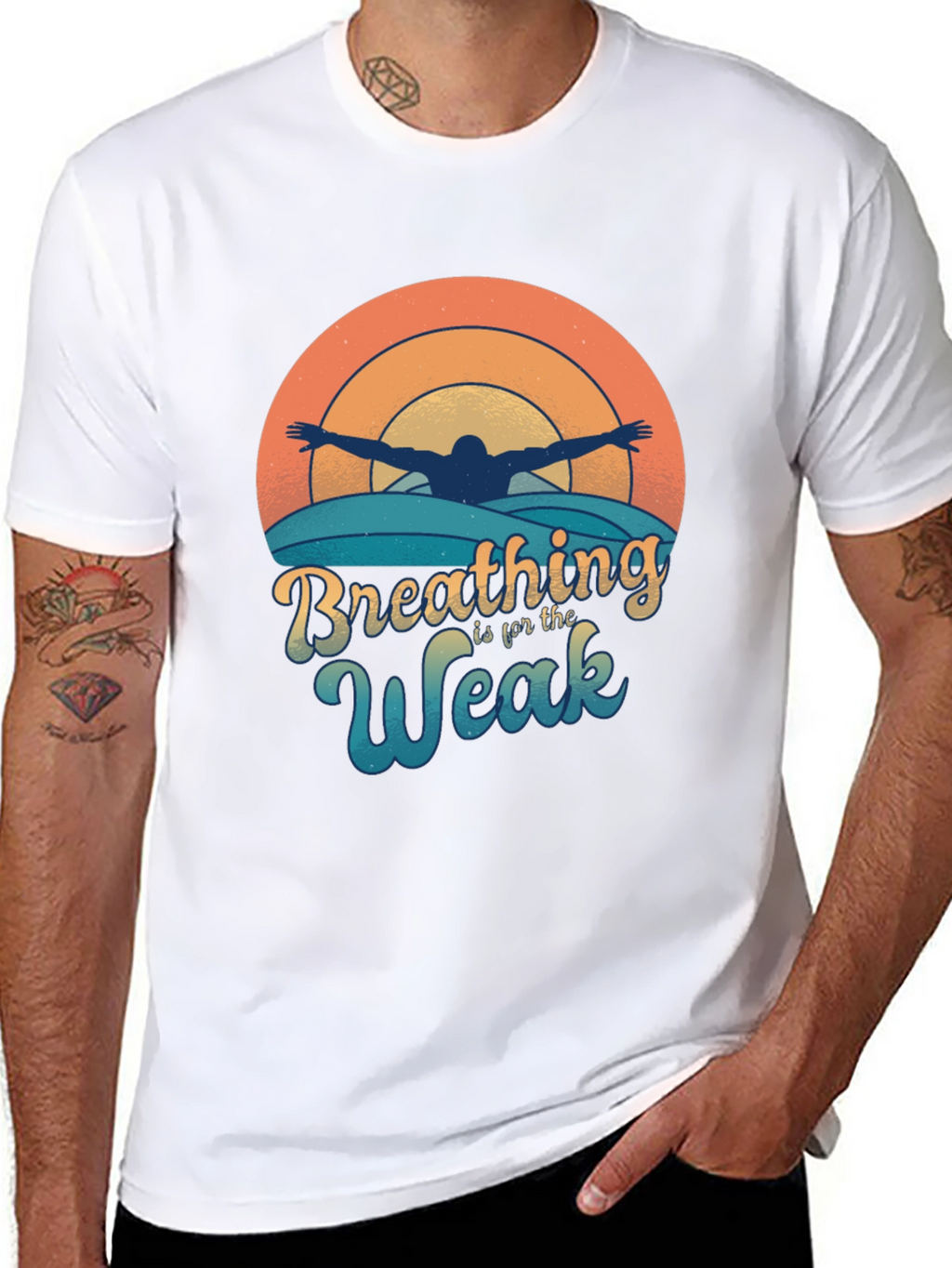 Breathing Is For The Weak Funny Swimmer T-Shirt