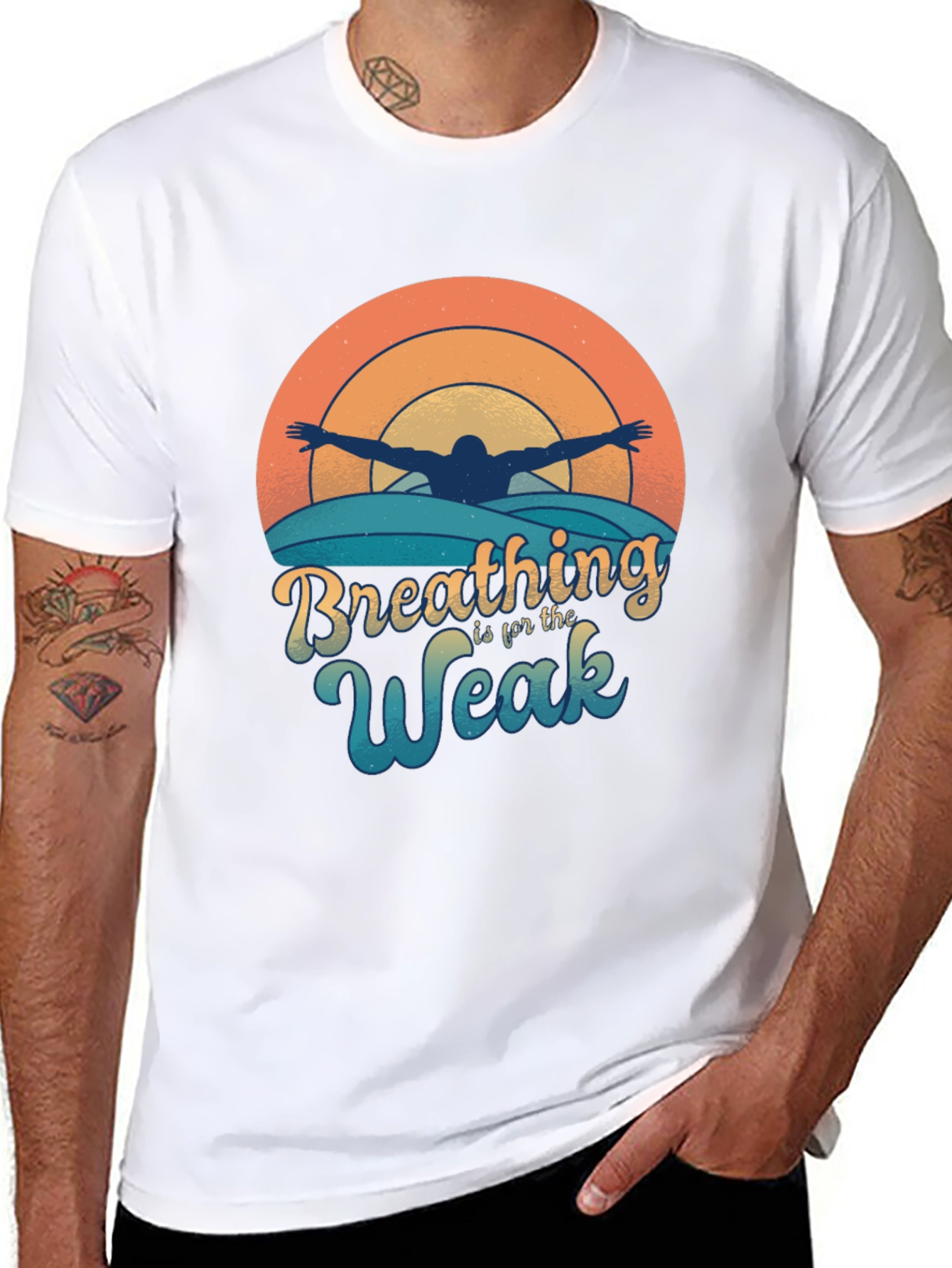 Breathing Is For The Weak Funny Swimmer T-Shirt