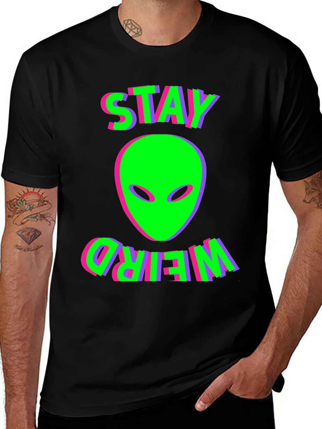 Stay Weird Alien Graphic T-Shirt