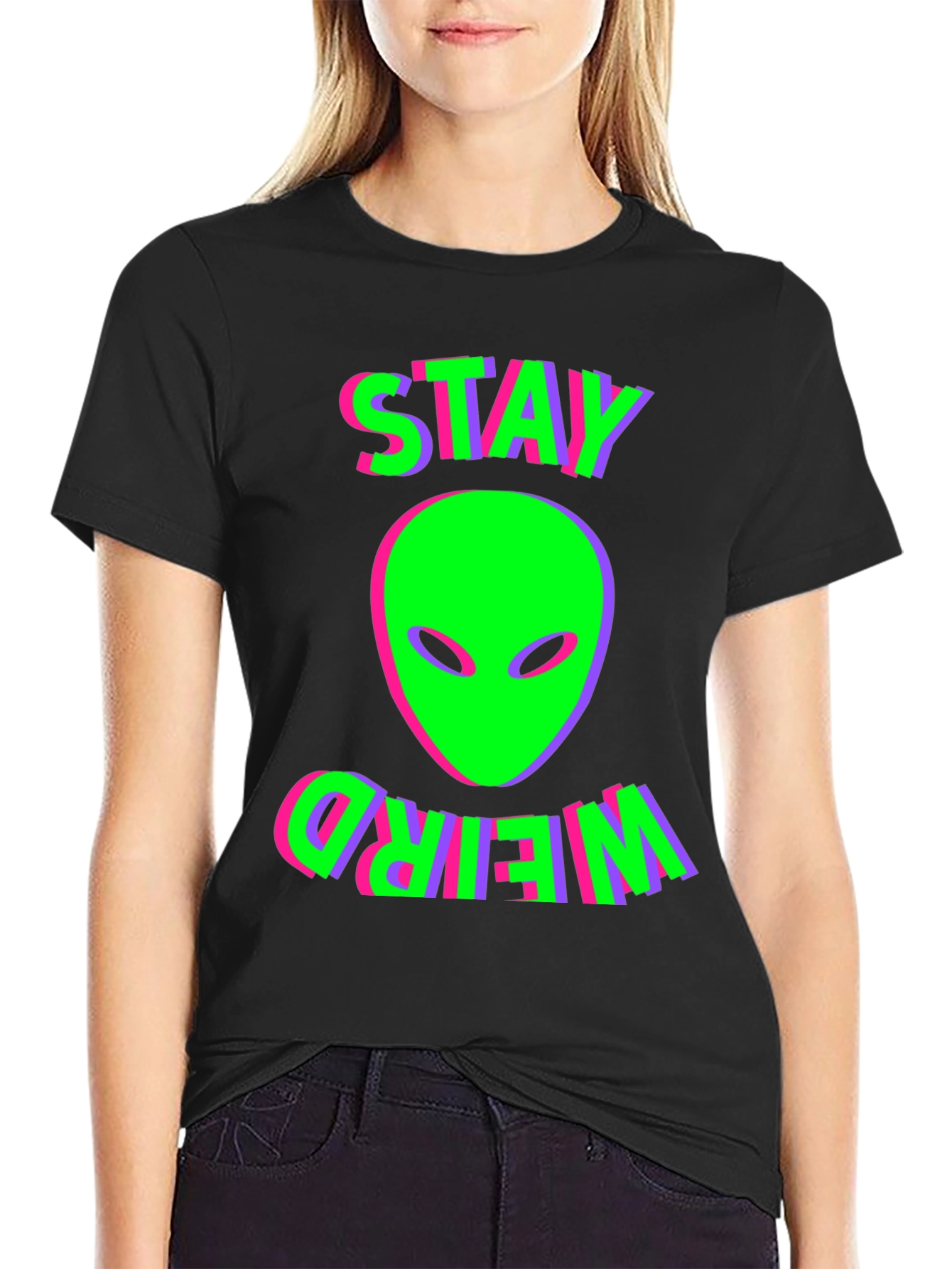 Stay Weird Alien Graphic T-Shirt