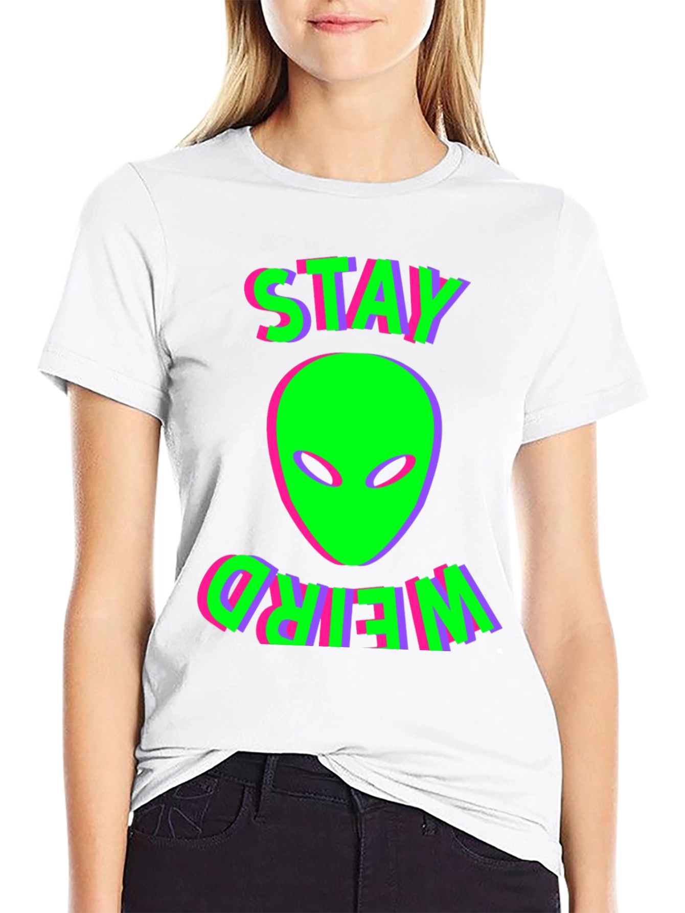 Stay Weird Alien Graphic T-Shirt