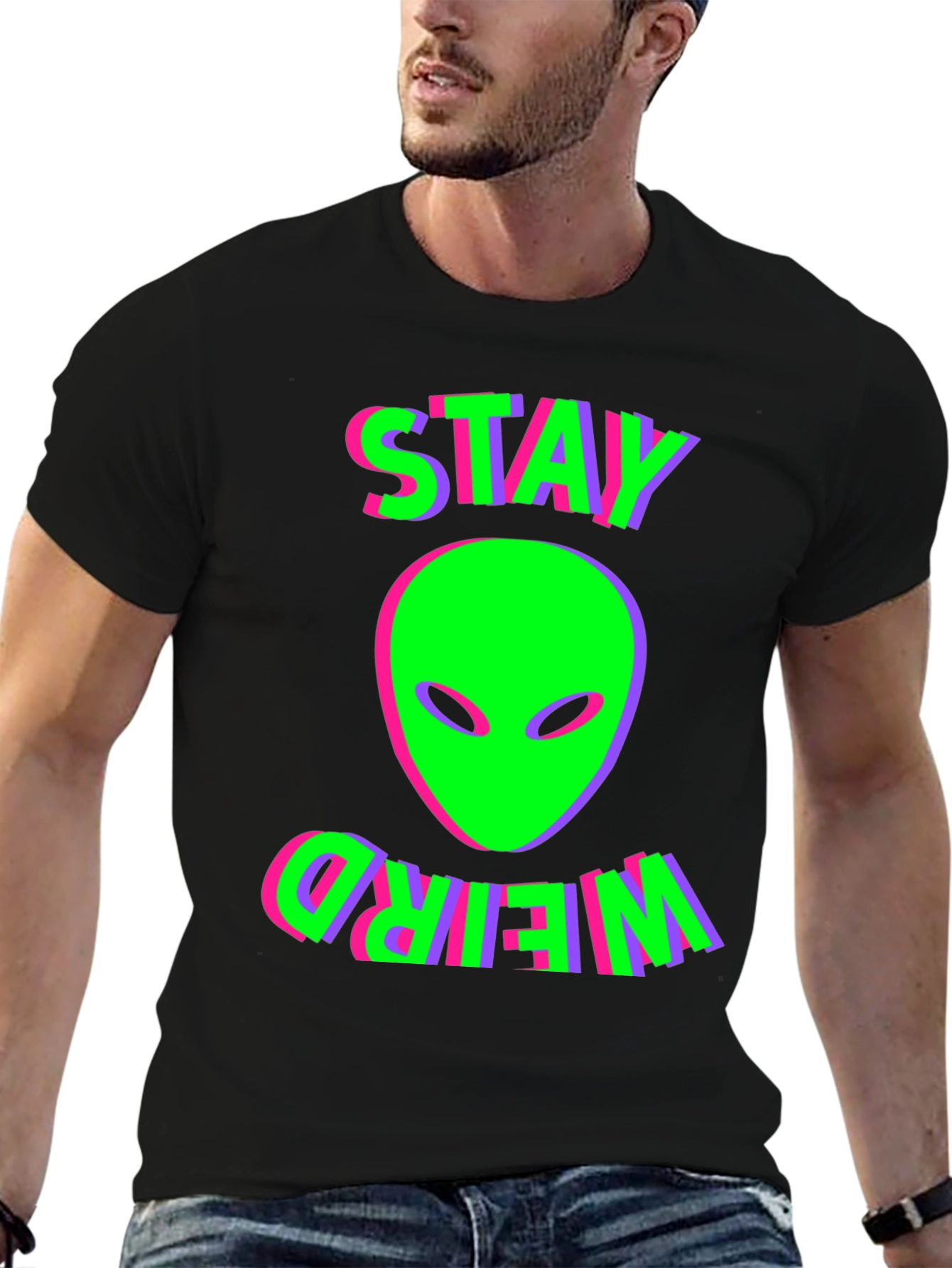 Stay Weird Alien Graphic T-Shirt