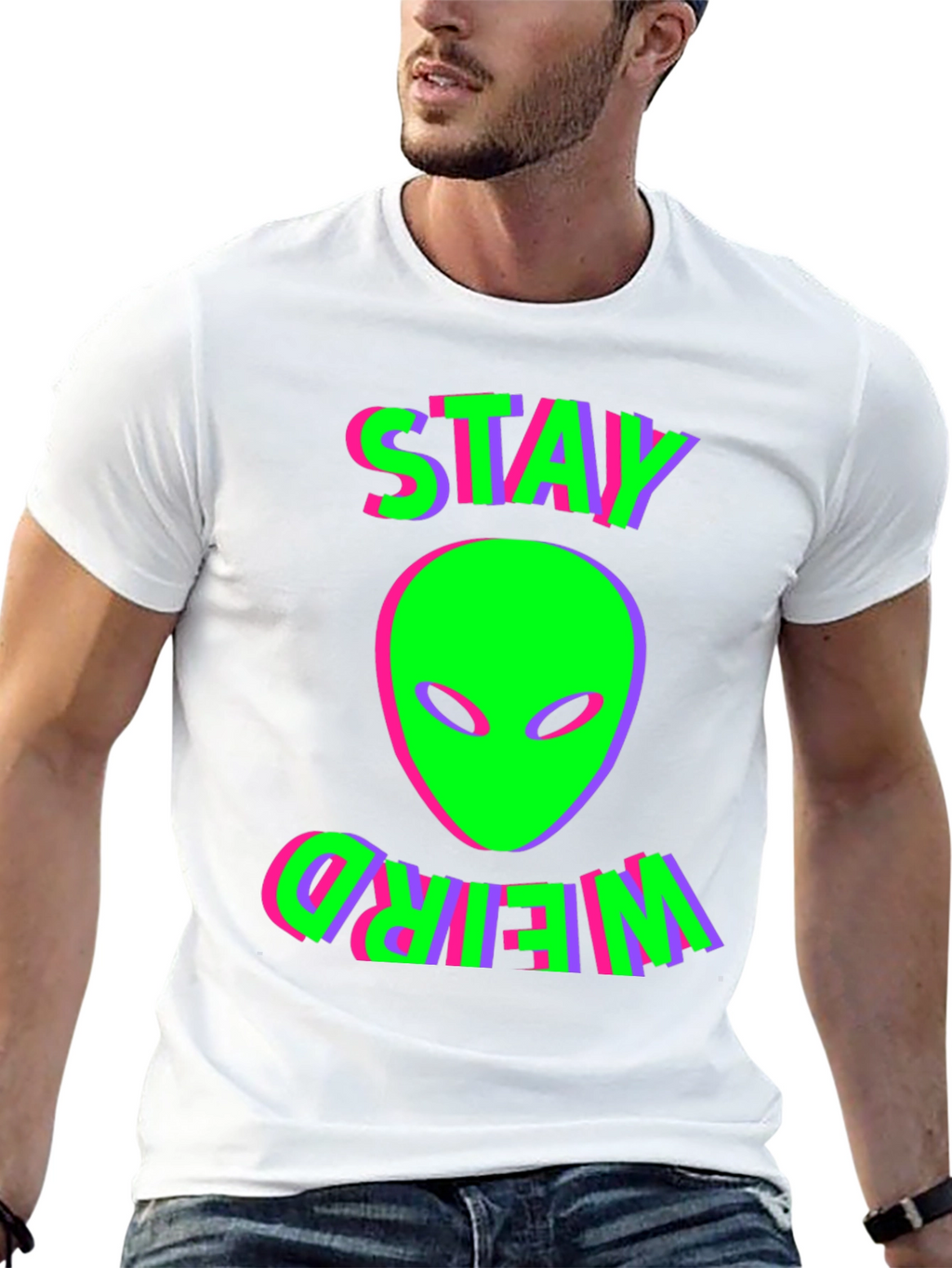 Stay Weird Alien Graphic T-Shirt
