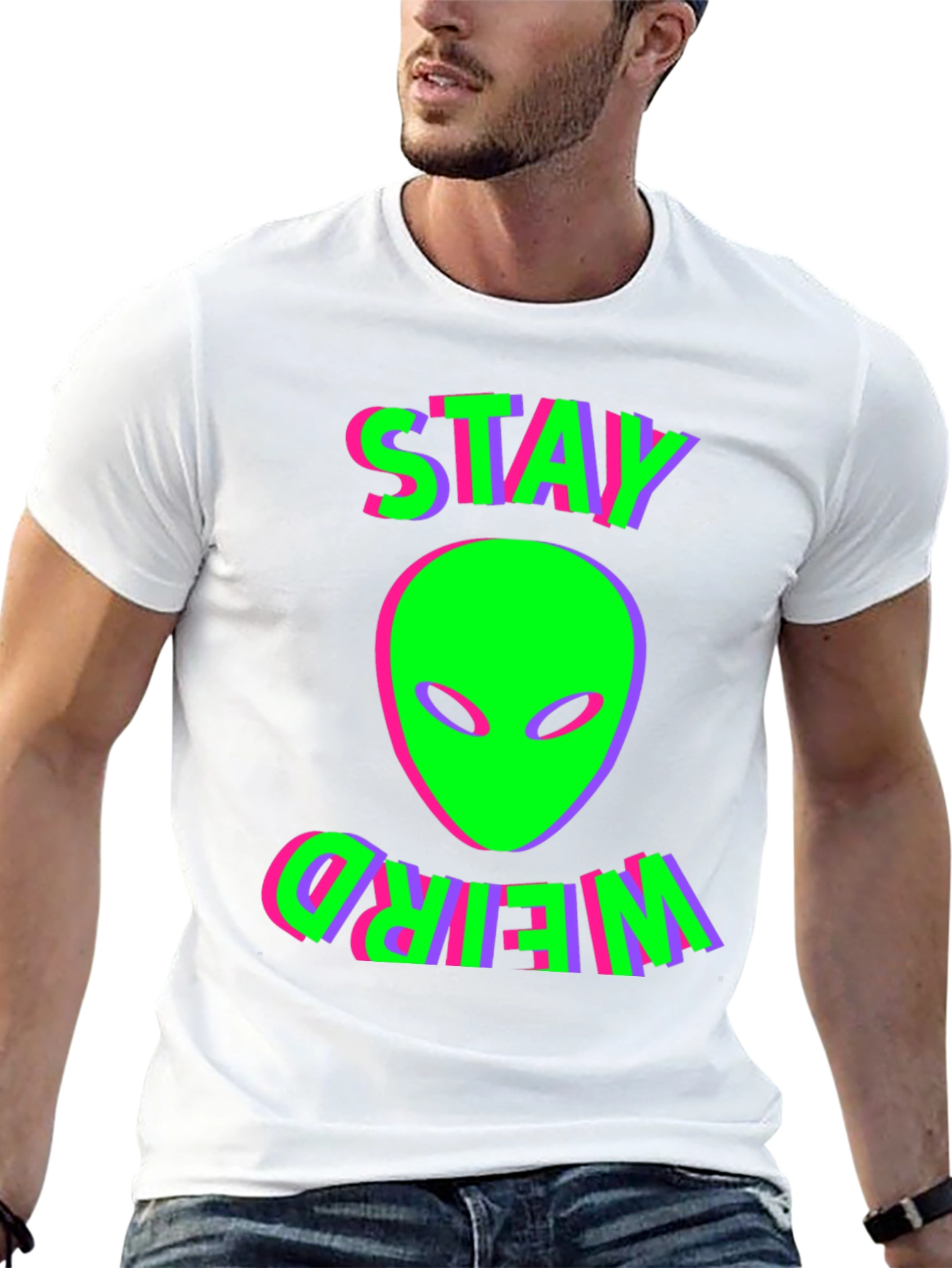 Stay Weird Alien Graphic T-Shirt