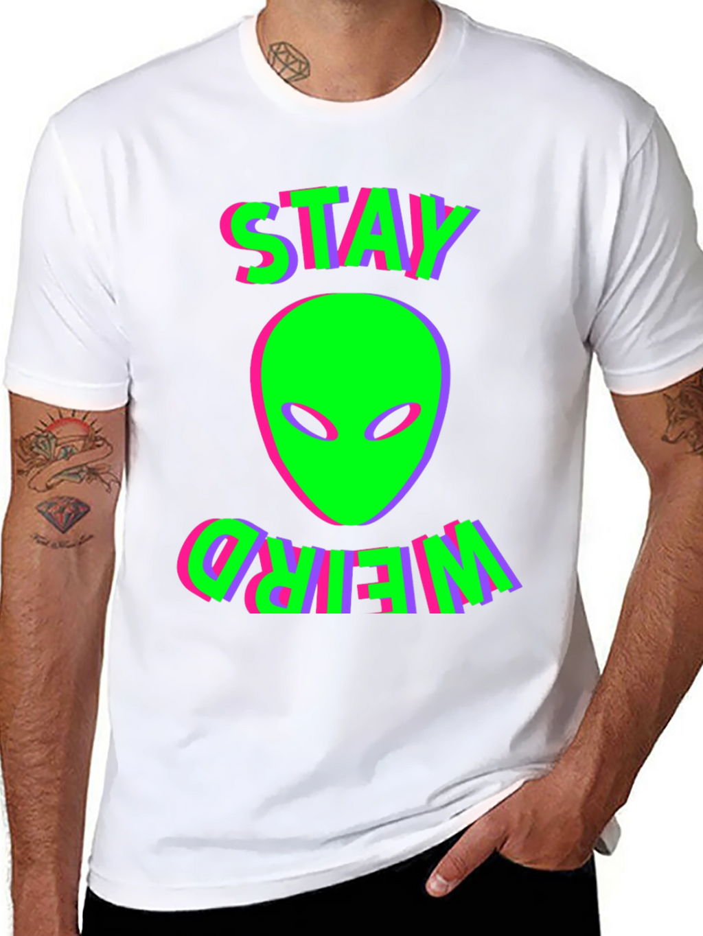 Stay Weird Alien Graphic T-Shirt