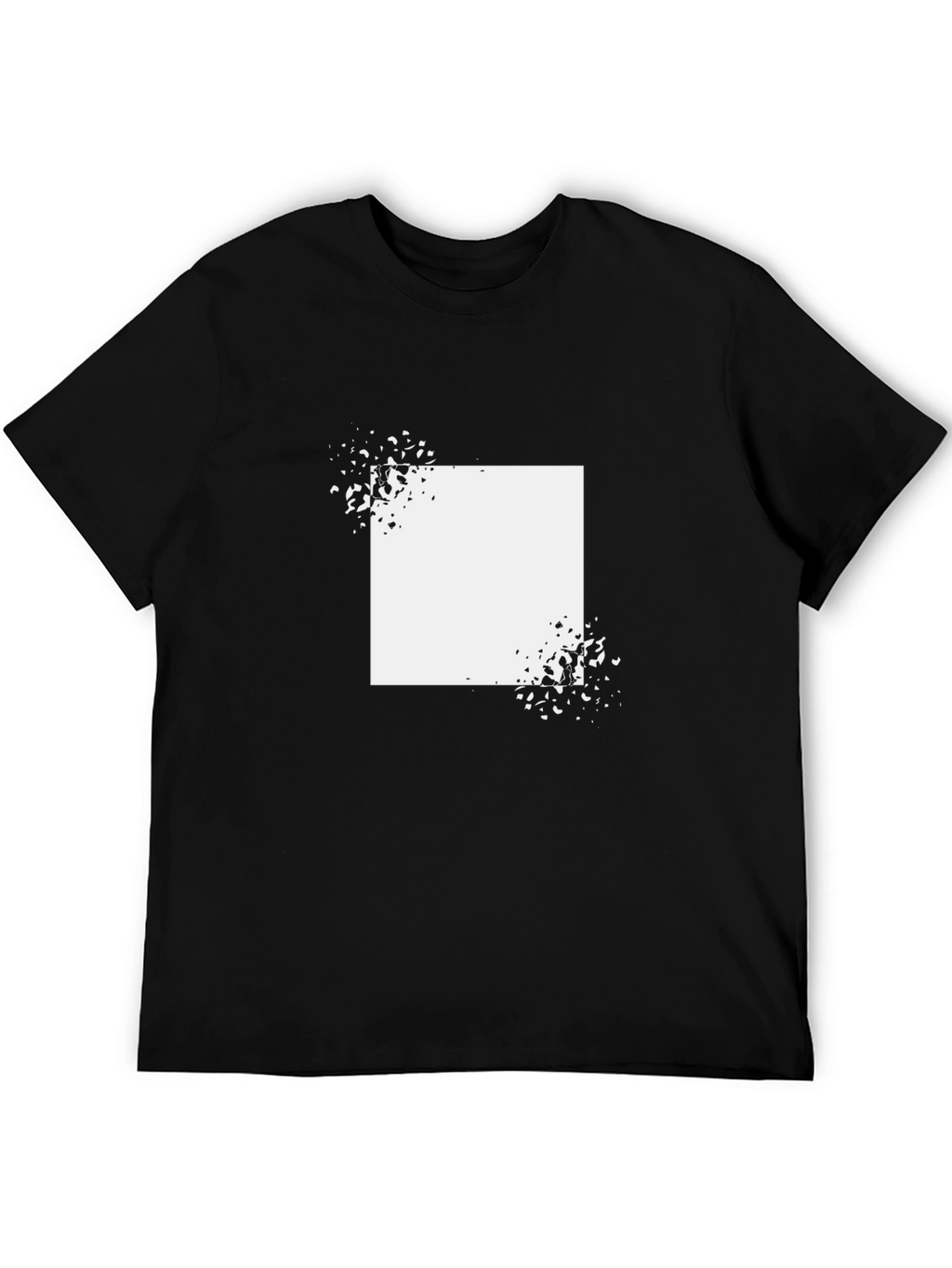 Abstract Square Graphic T-Shirt - Black