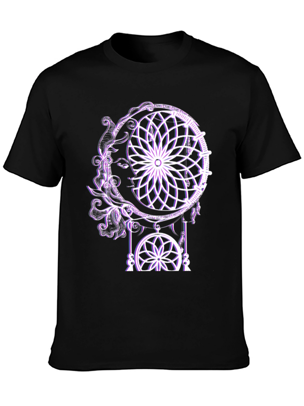 Dreamcatcher Moon Graphic Tee - Stylish Black T-Shirt