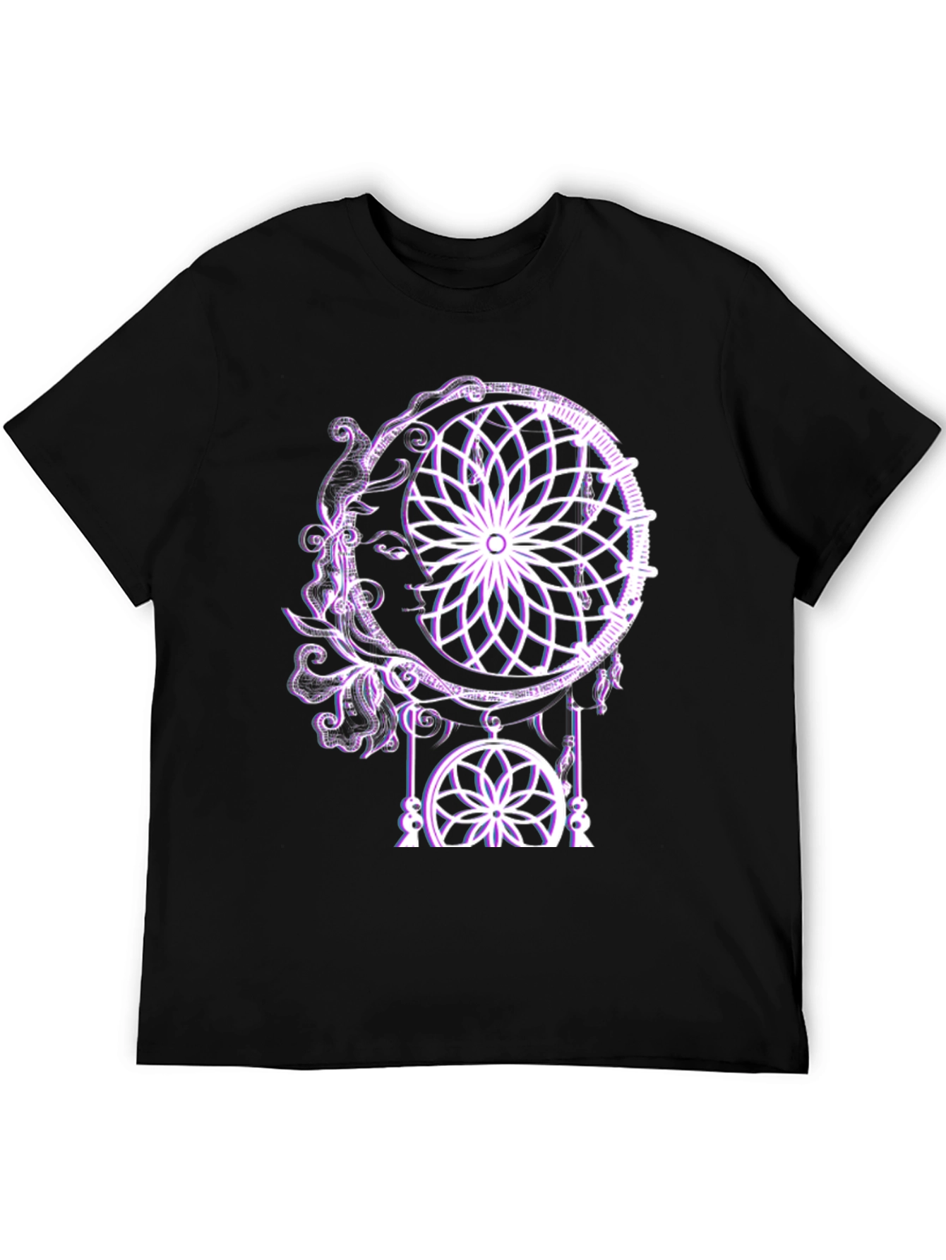 Dreamcatcher Moon Graphic Tee - Stylish Black T-Shirt