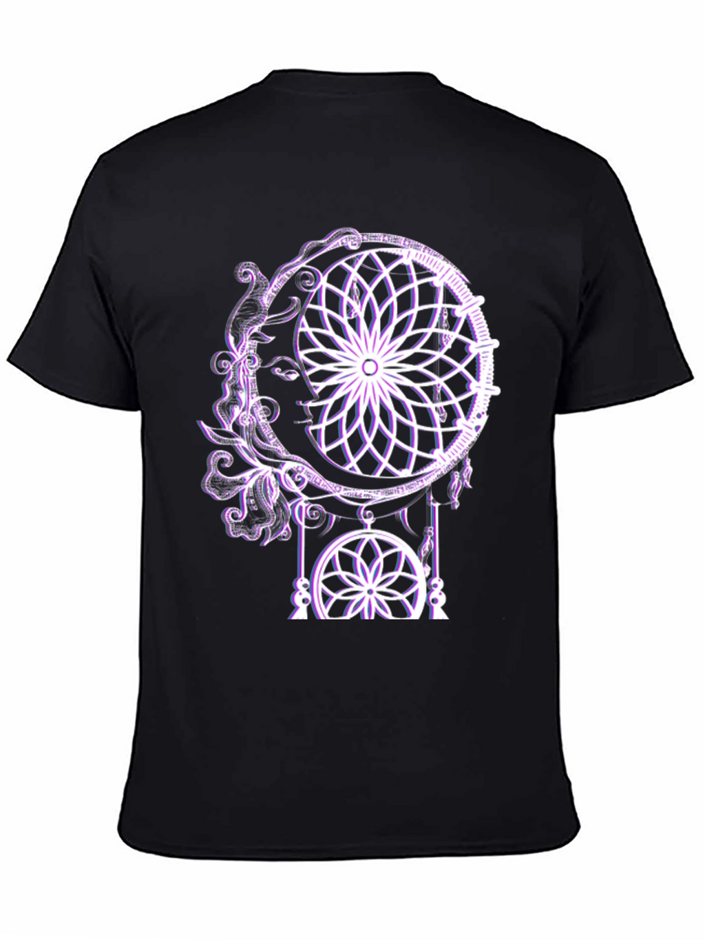 Dreamcatcher Moon Graphic Tee - Stylish Black T-Shirt