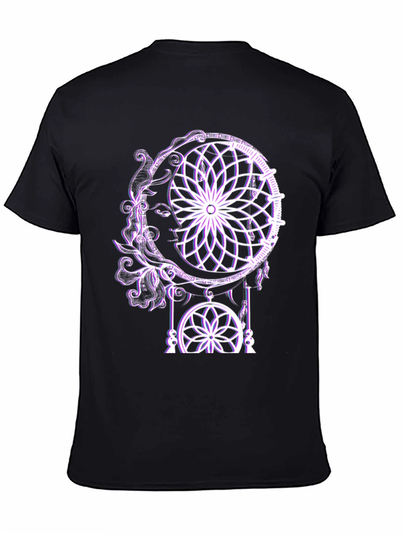 Dreamcatcher Moon Graphic Tee - Stylish Black T-Shirt