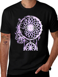 Dreamcatcher Moon Graphic Tee - Stylish Black T-Shirt