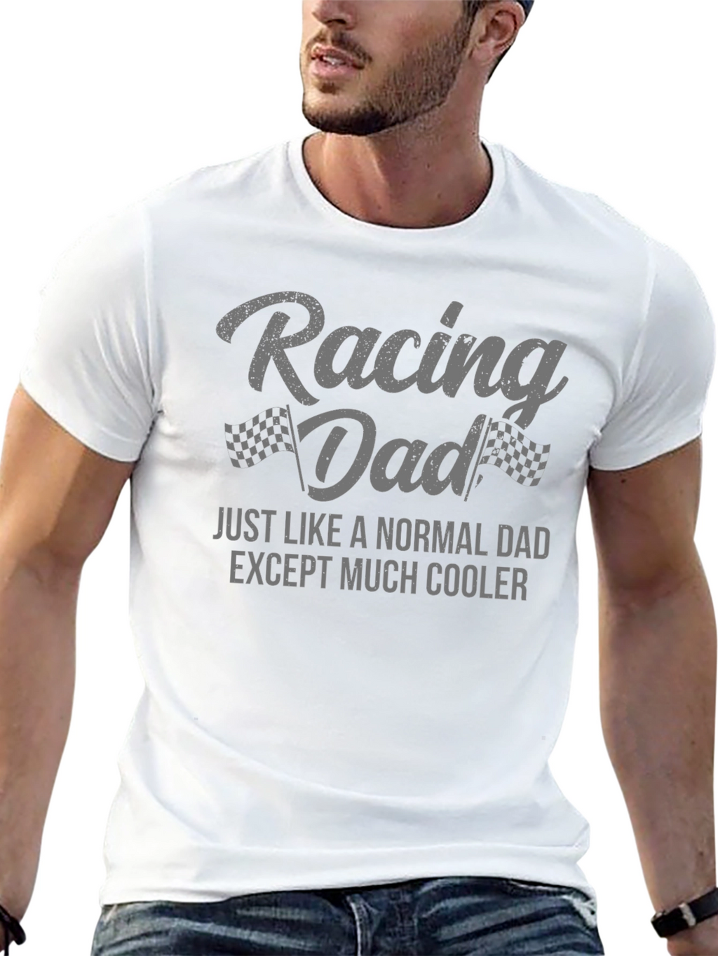 Racing Dad Black T-Shirt - Cool Dad Gift