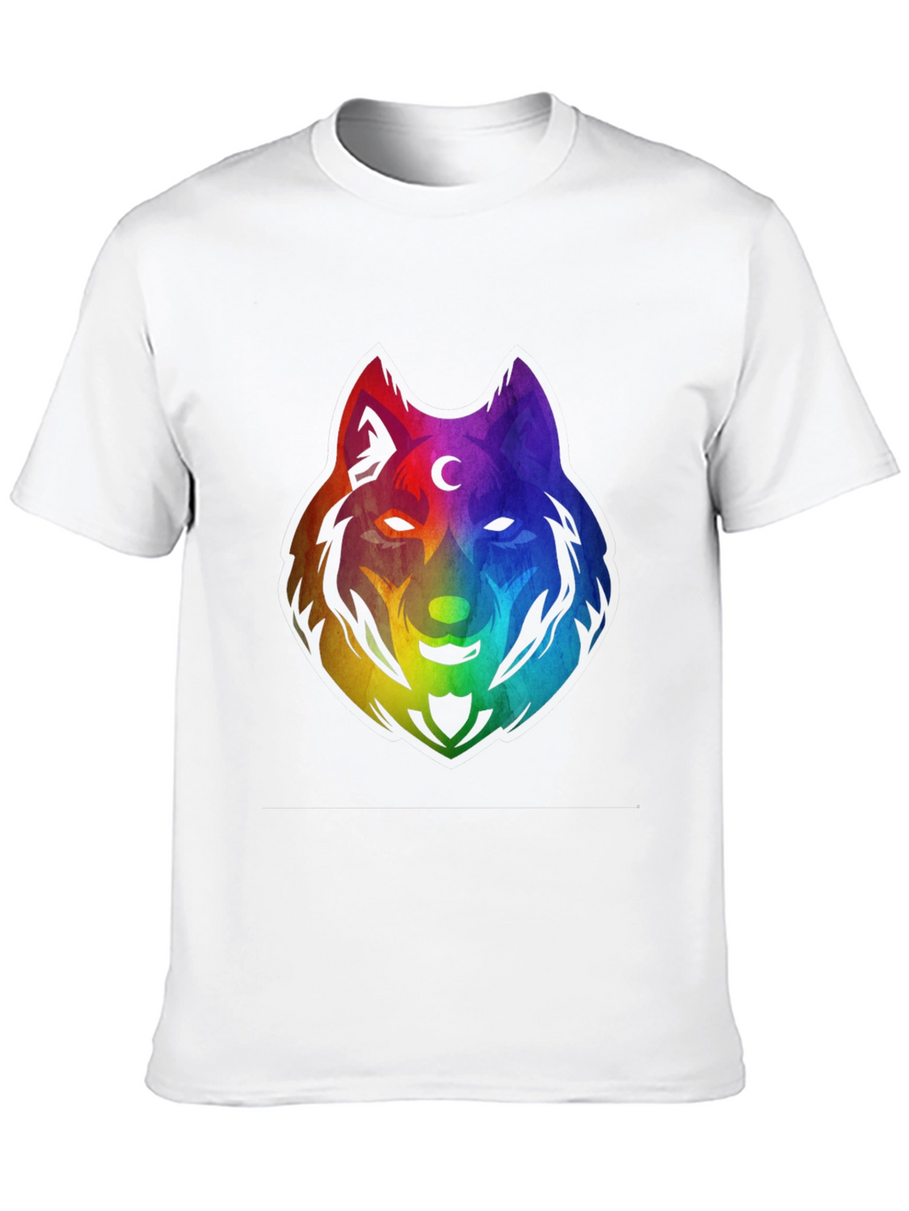 Rainbow Wolf Graphic T-Shirt - Black