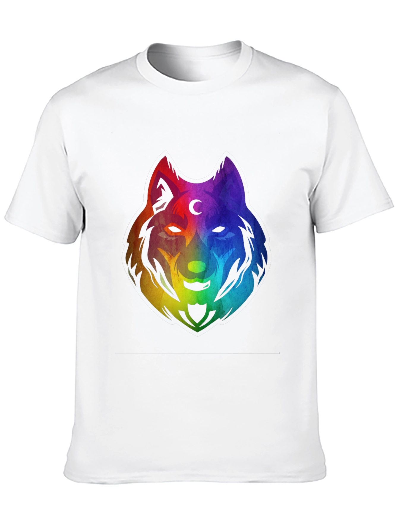 Rainbow Wolf Graphic T-Shirt - Black