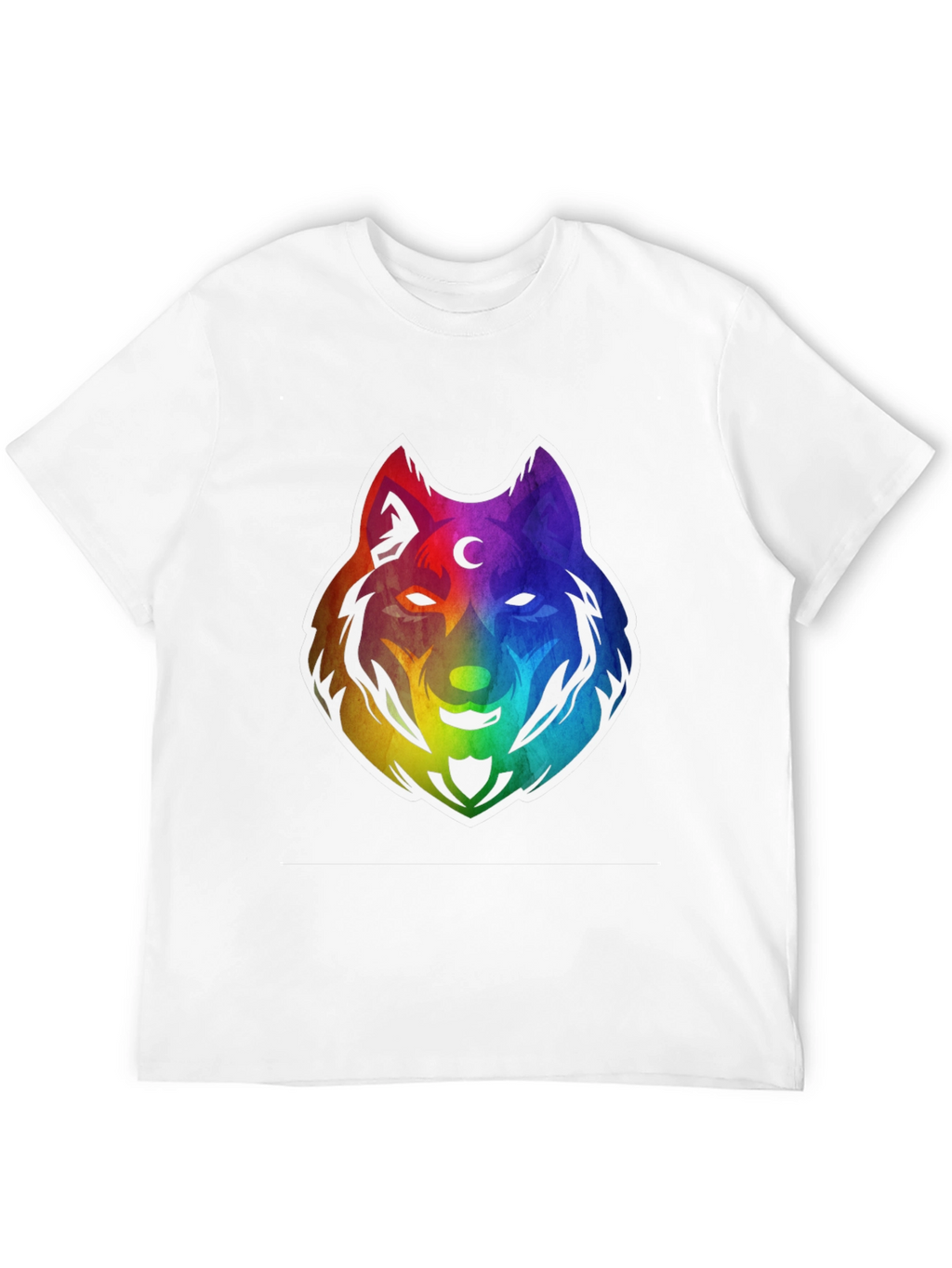 Rainbow Wolf Graphic T-Shirt - Black