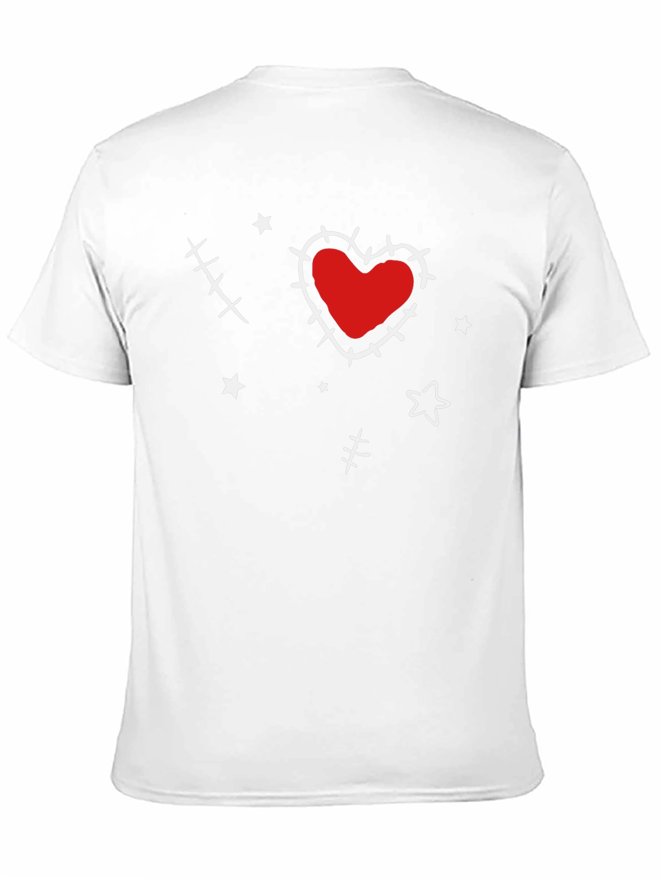 Heart Stitch Graphic Tee - Black
