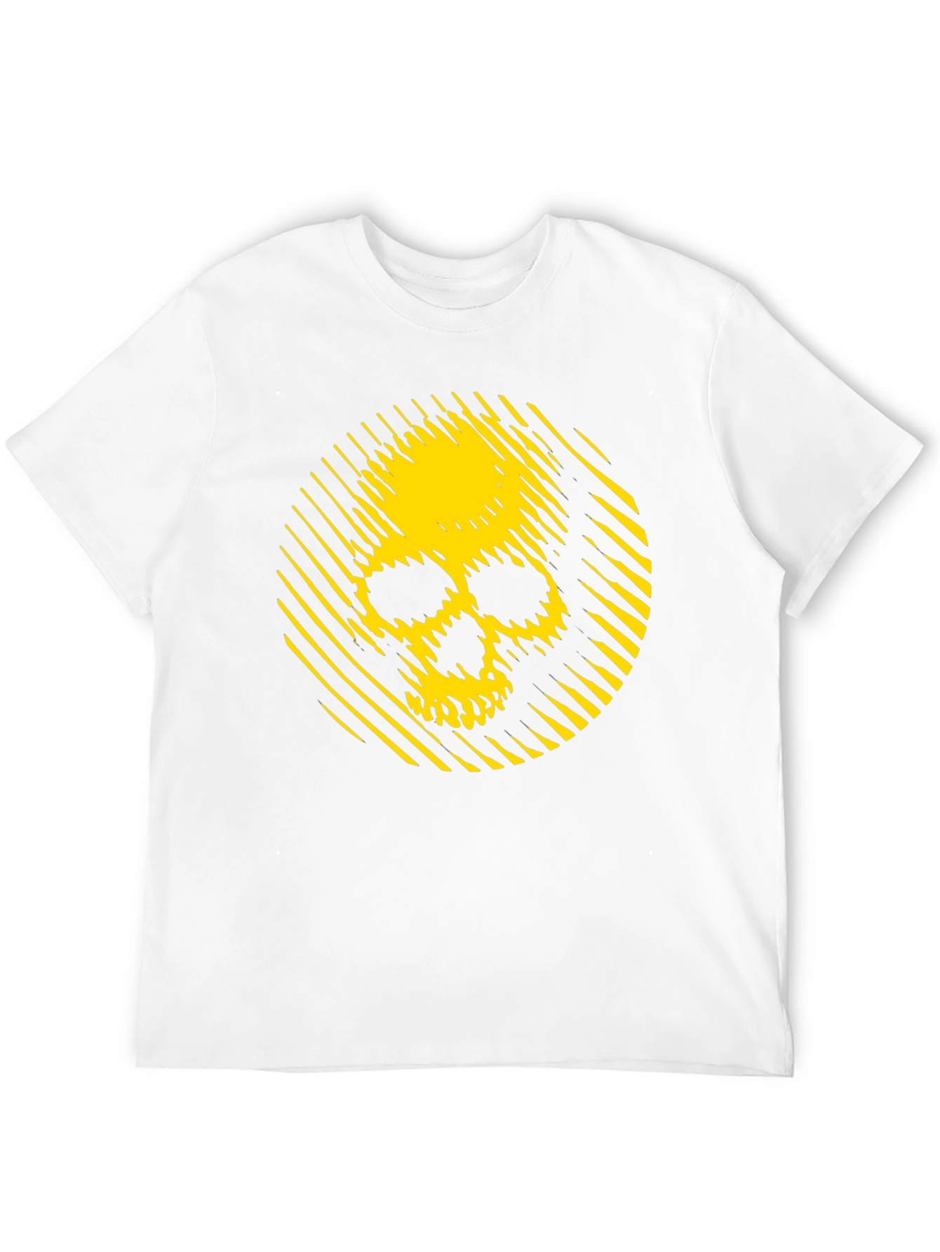 Yellow Skull Graphic Black T-Shirt