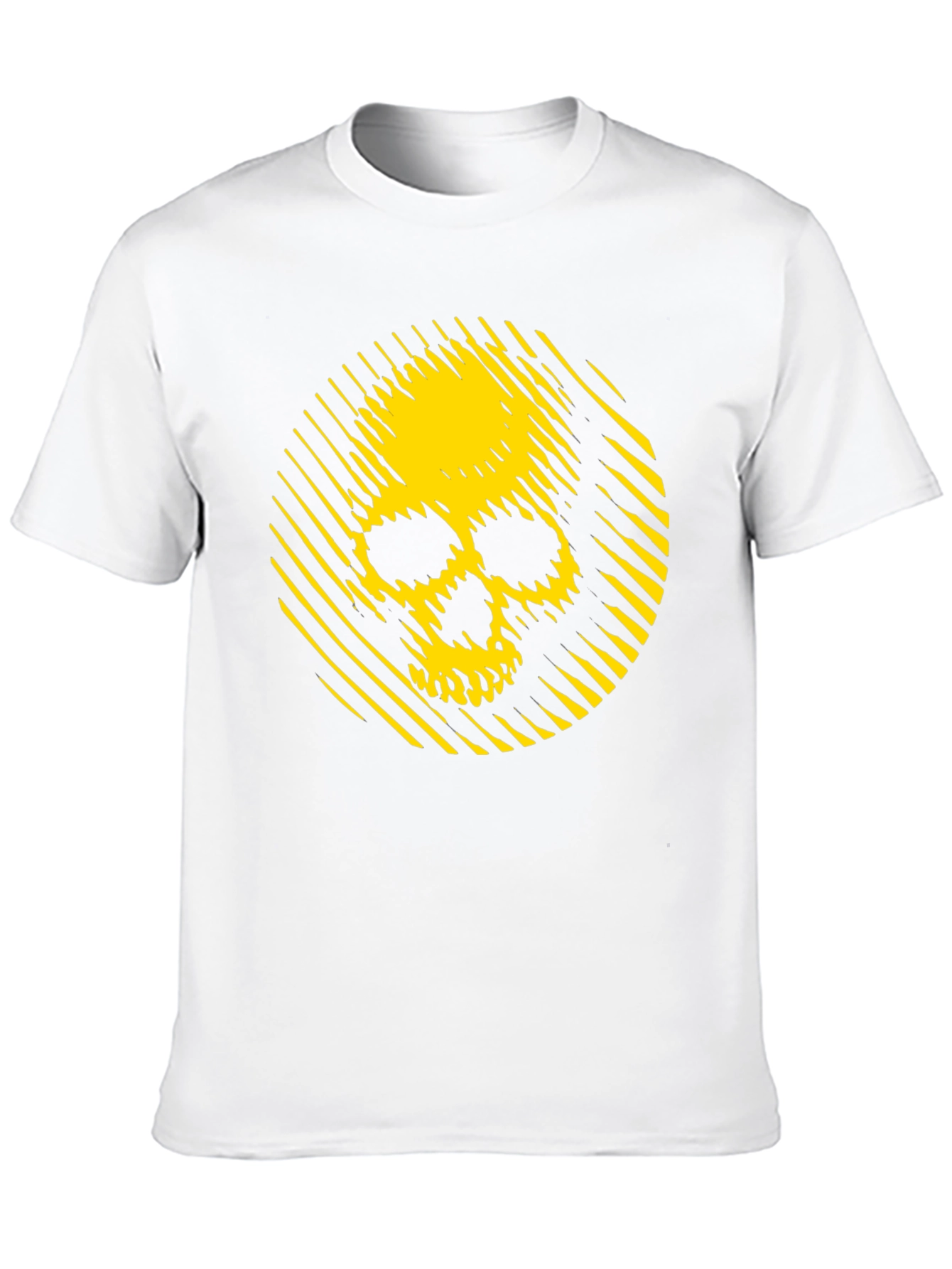 Yellow Skull Graphic Black T-Shirt
