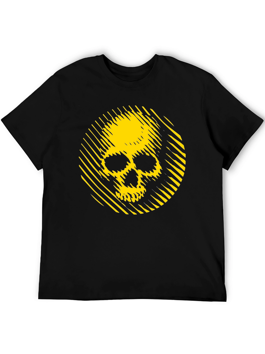 Yellow Skull Graphic Black T-Shirt